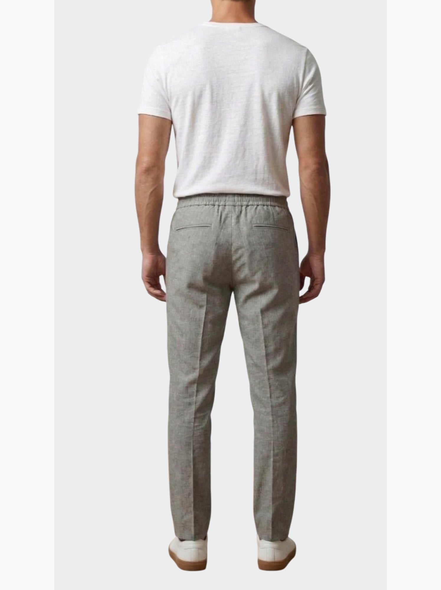 Pantalon chic décontracté à cordon - Kaki