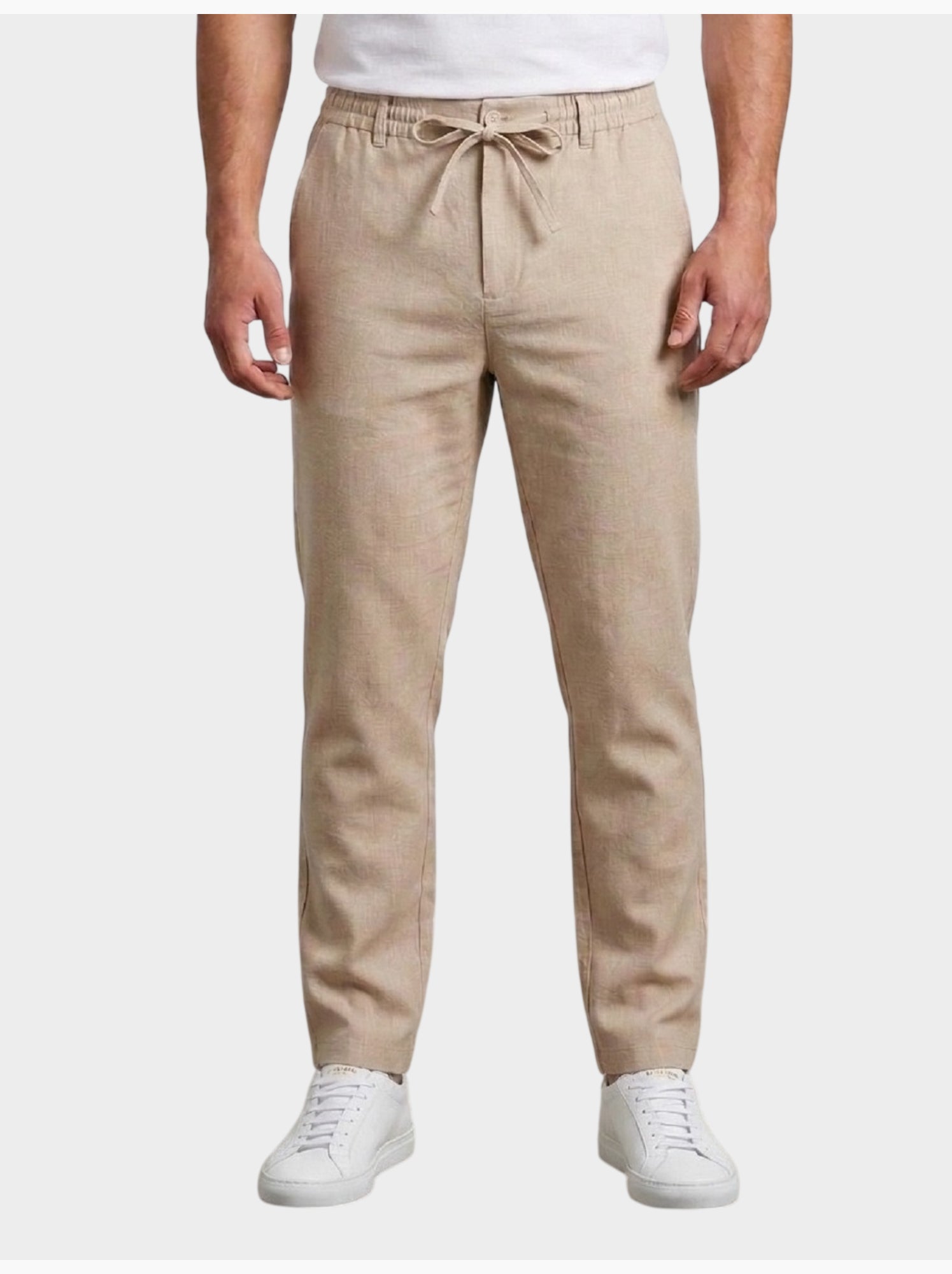 Pantalon chic décontracté à cordon - Marron