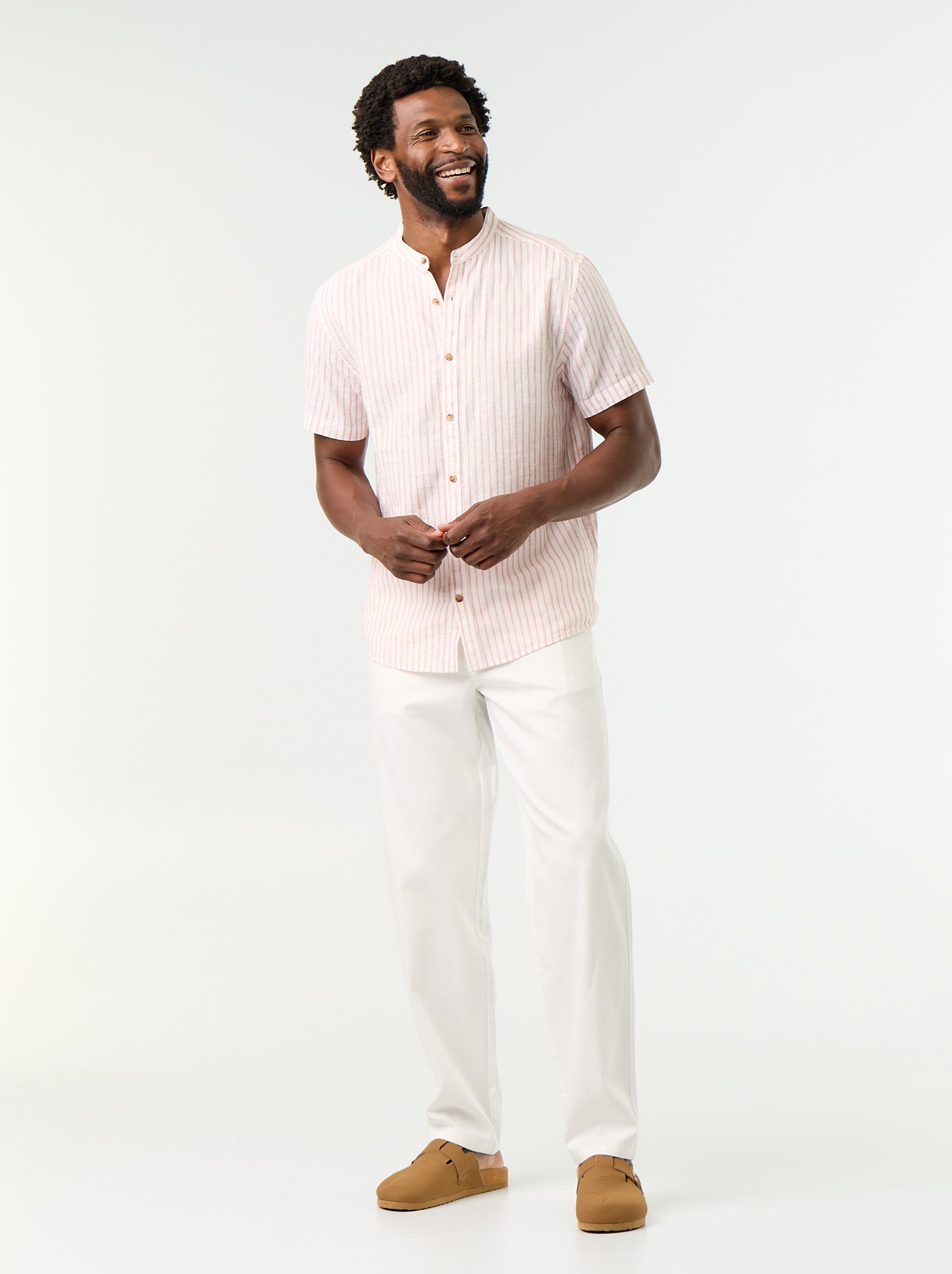 Pantalon chino en dobby - Blanc