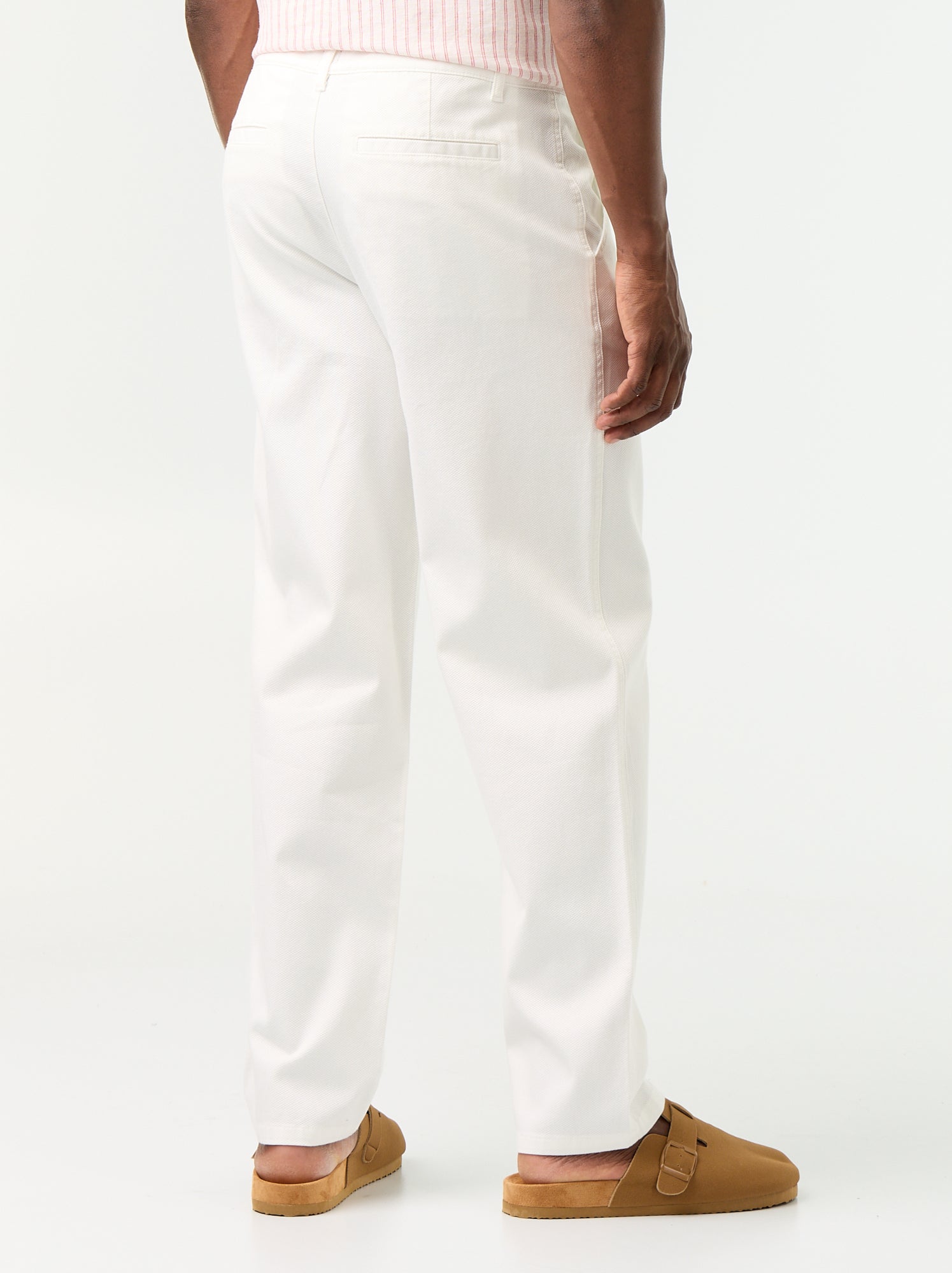 Pantalon chino en dobby - Blanc