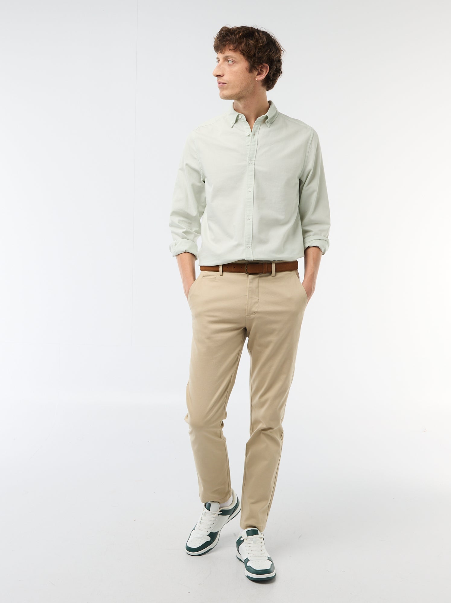 Pantalon chino en twill - Beige