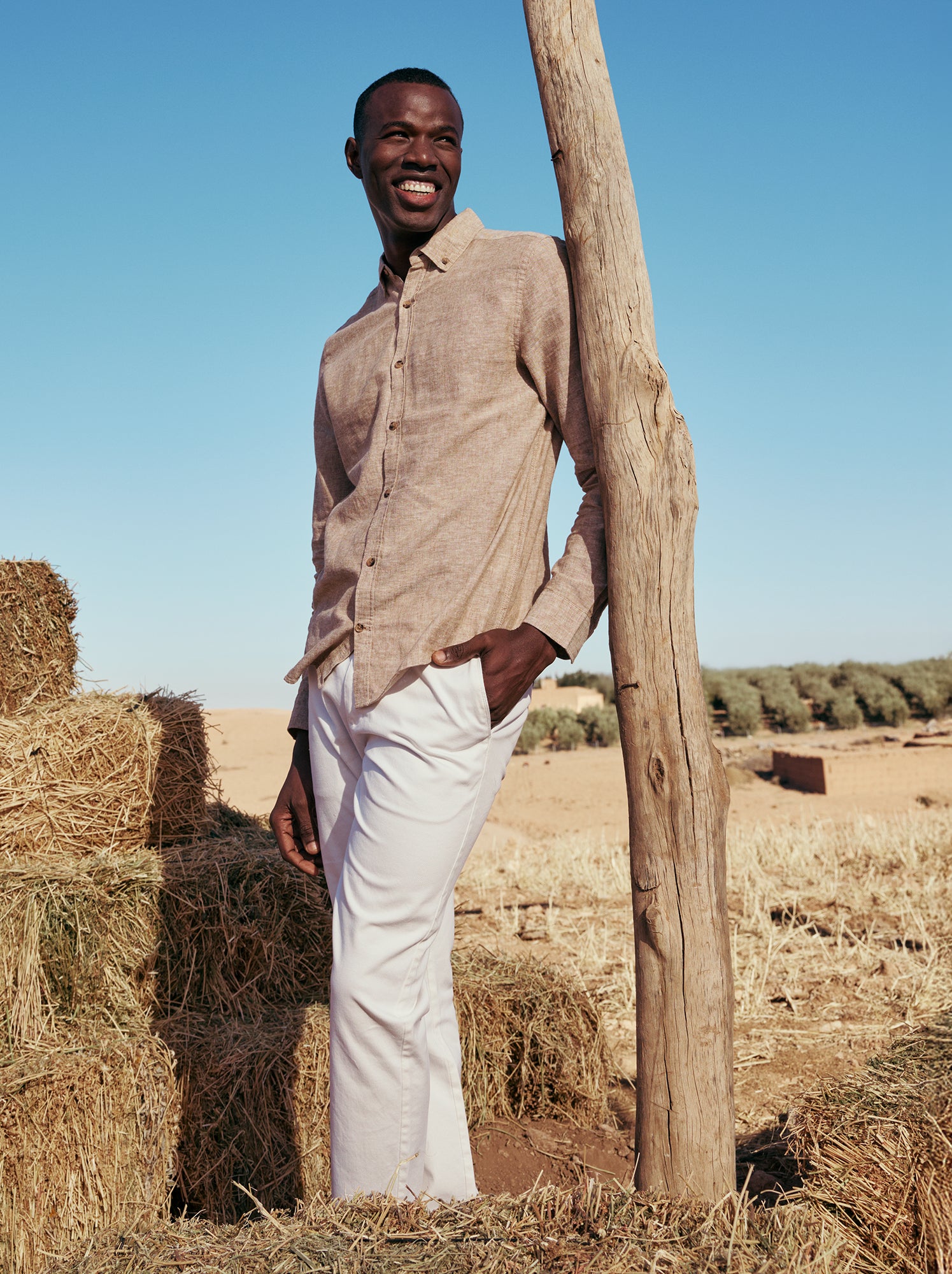 Pantalon chino en twill - Blanc