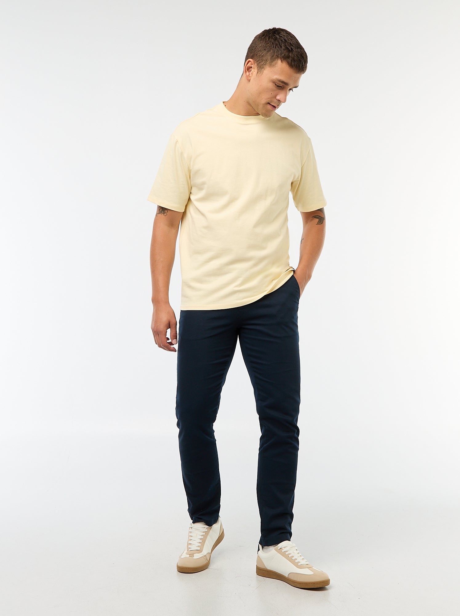 Pantalon chino en twill - Bleu (DTB59_1)