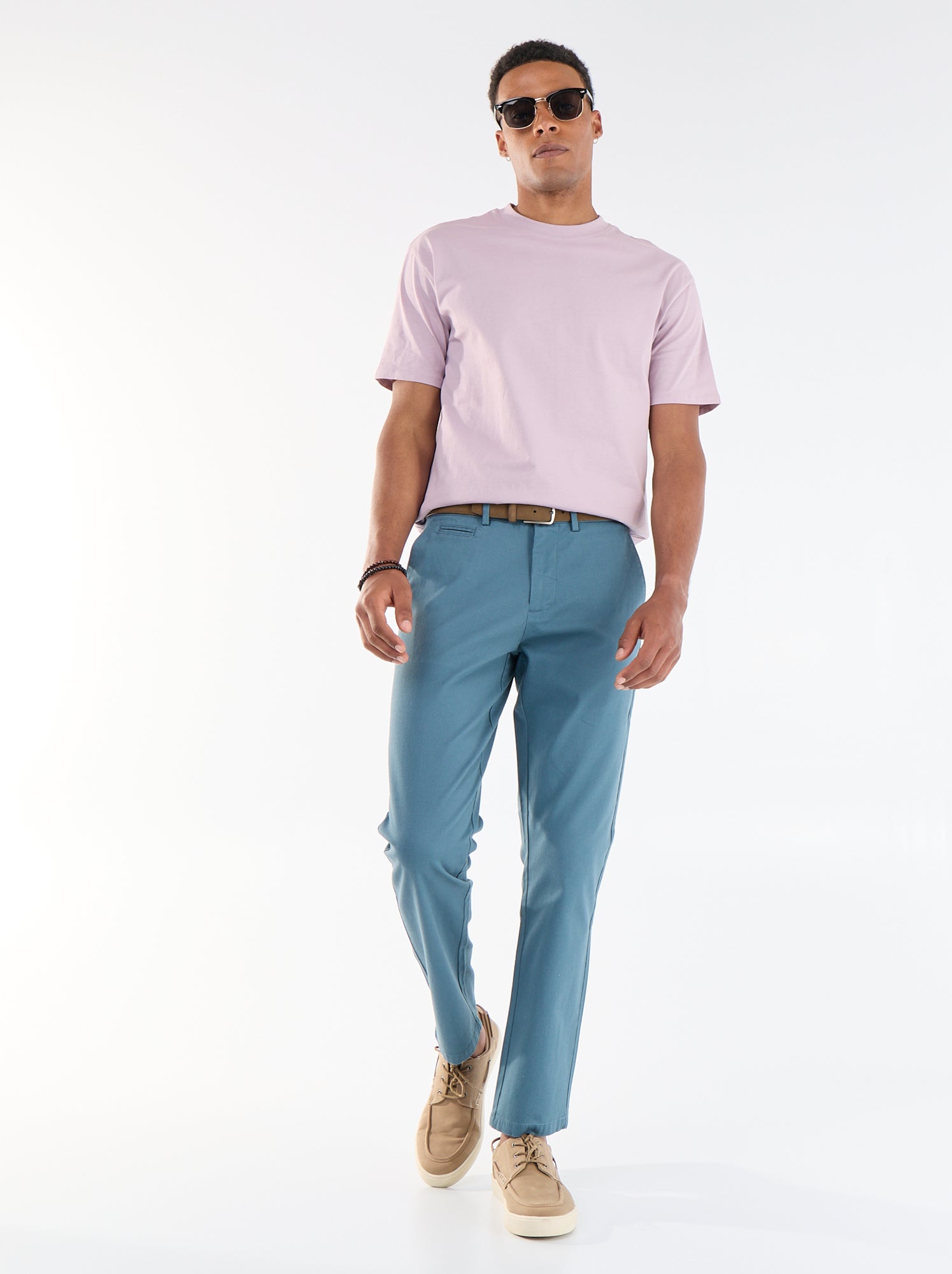 Pantalon chino en twill - Bleu (DTB59_10)