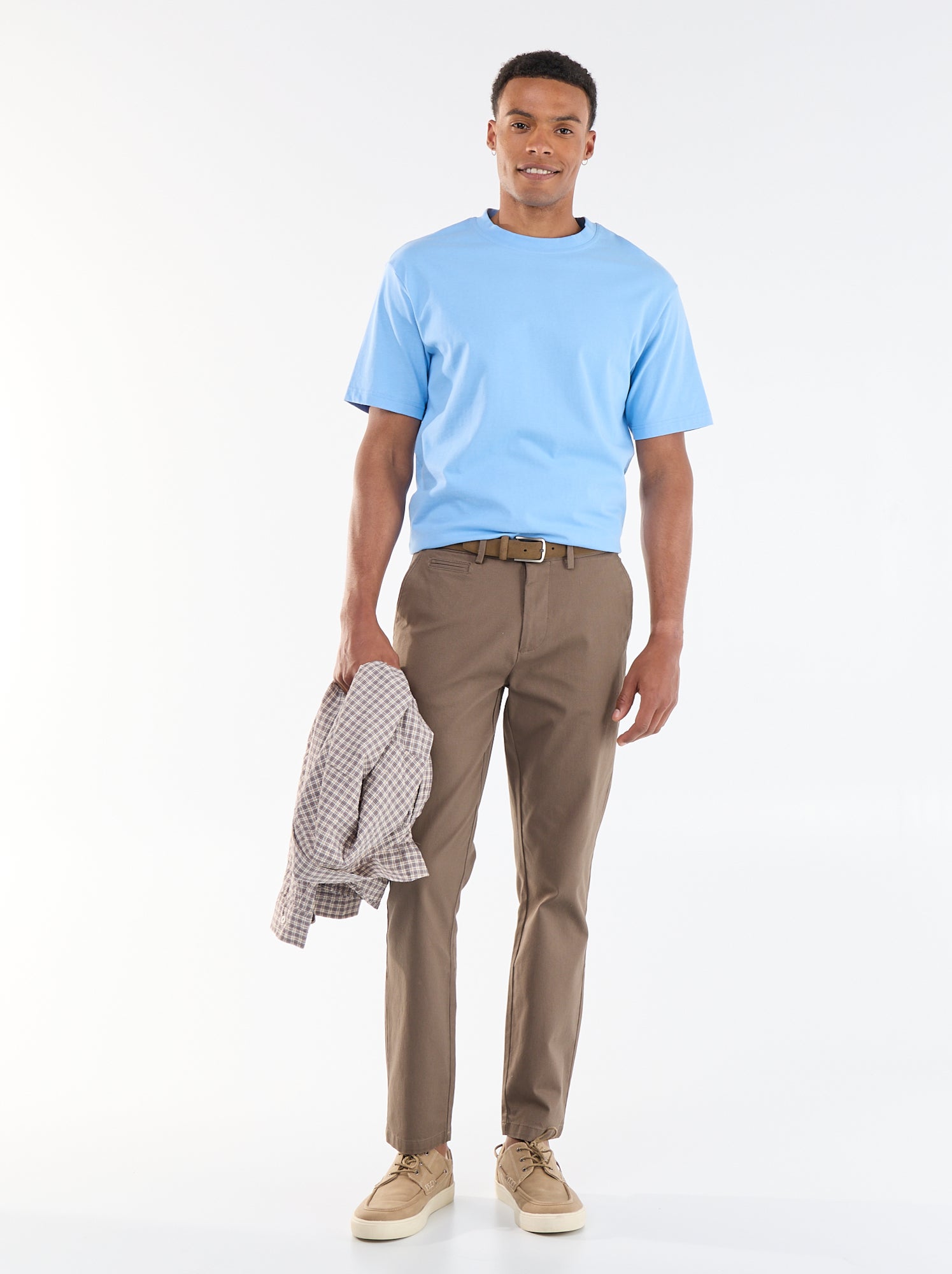 Pantalon chino en twill - Marron