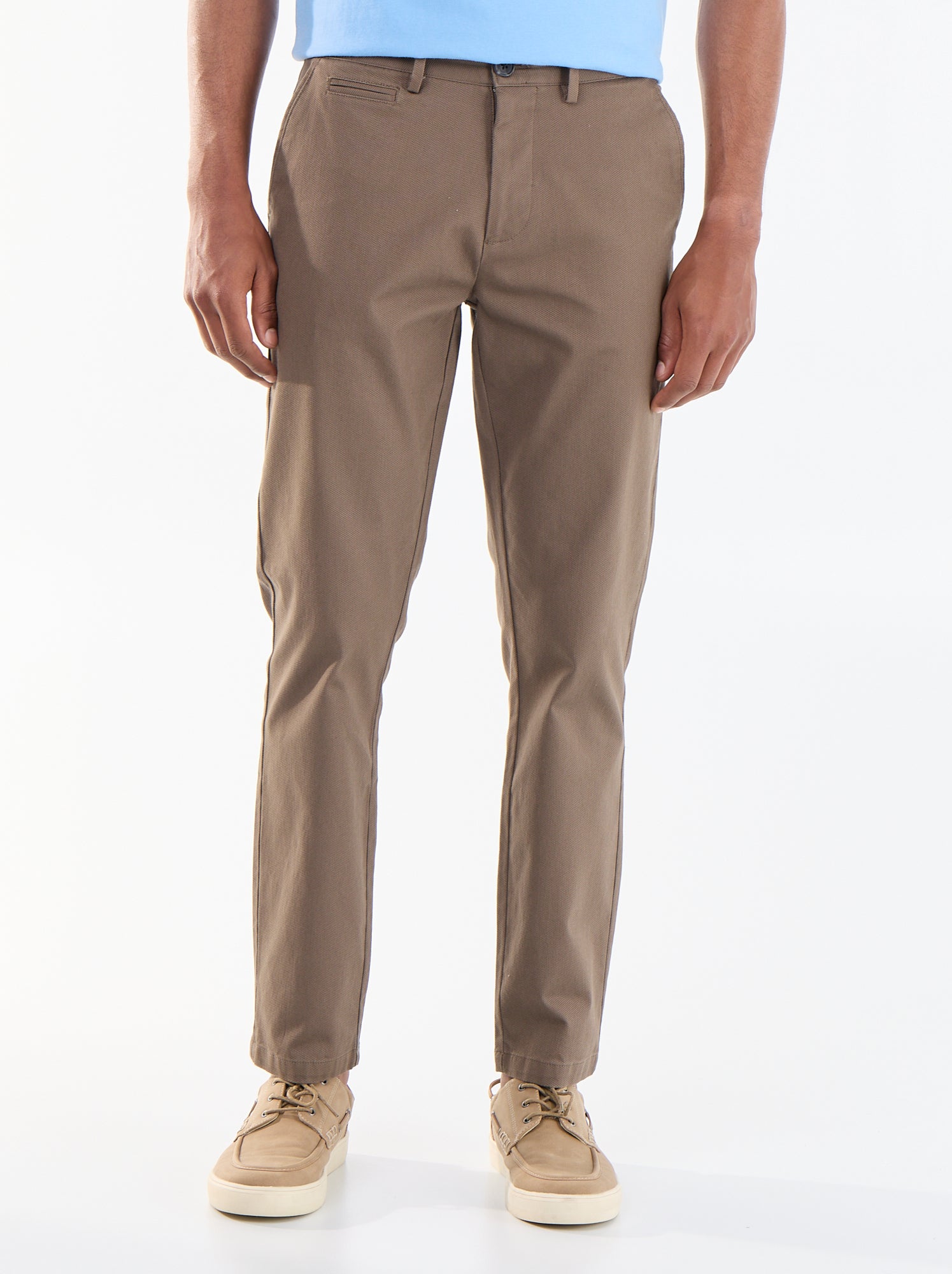Pantalon chino en twill - Marron
