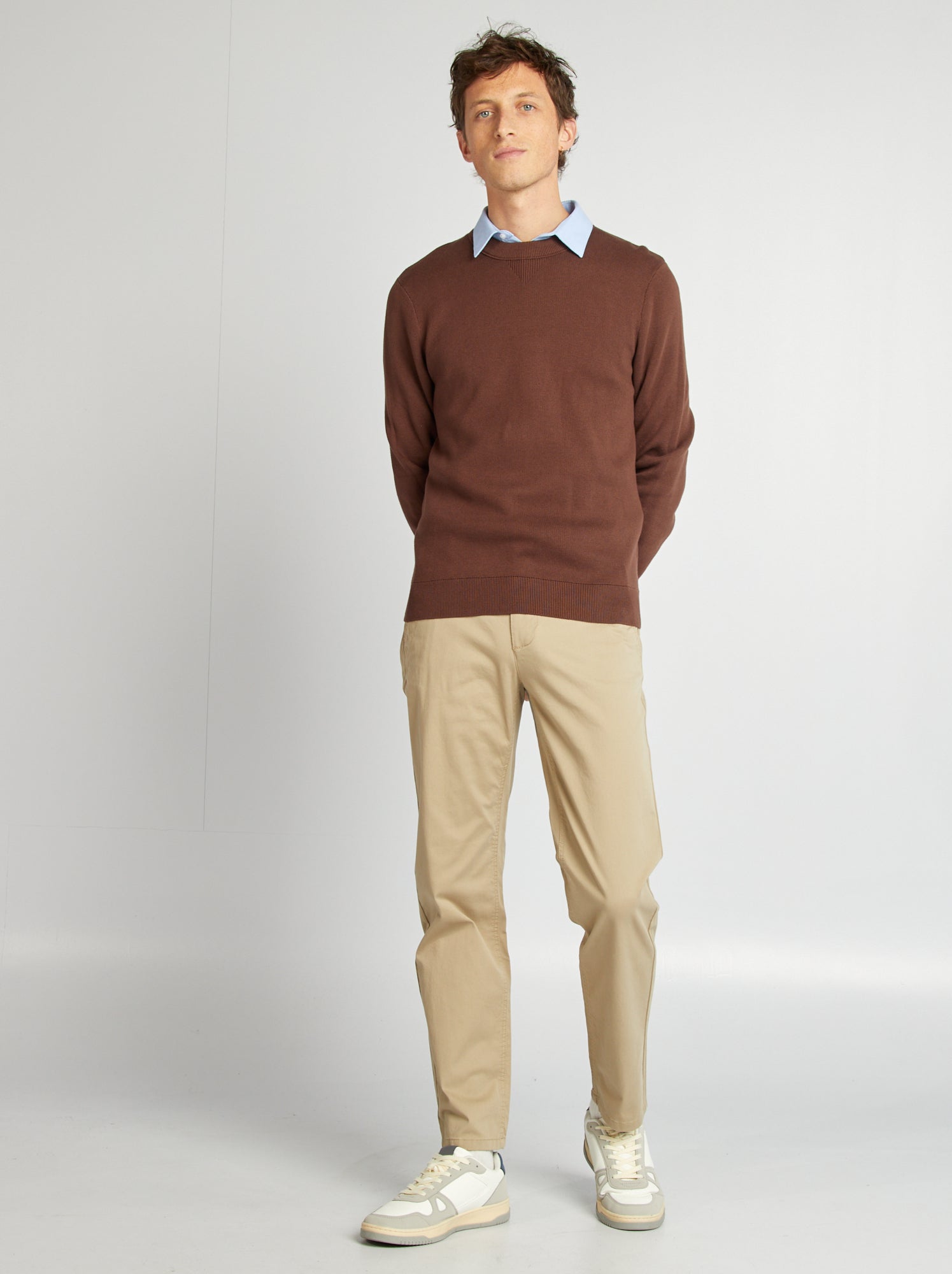 Pantalon chino regular - L32 - Beige