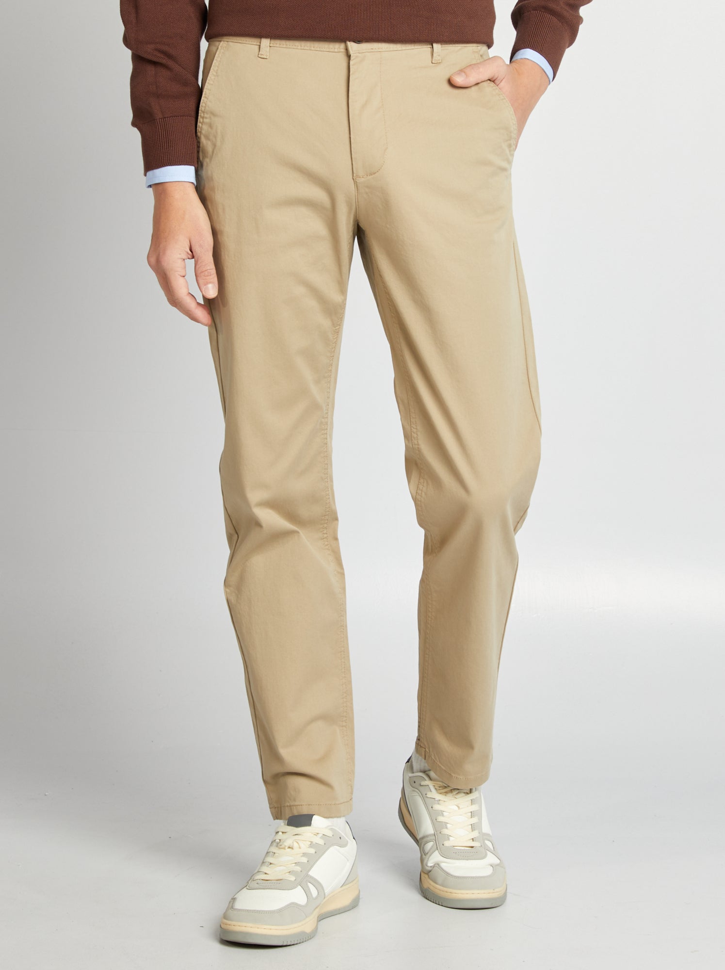 Pantalon chino regular - L32 - Beige