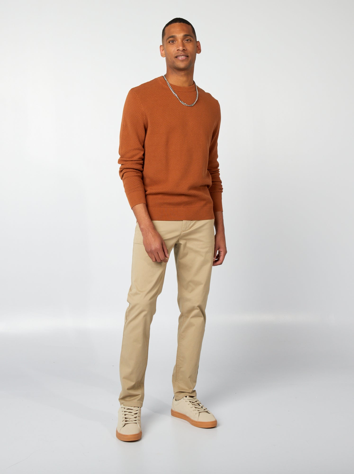Pantalon chino slim - Beige