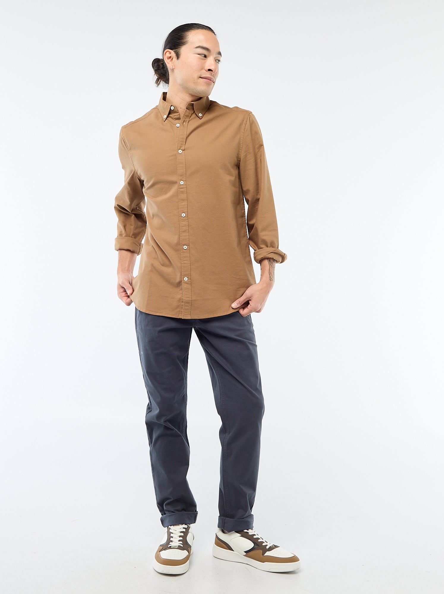 Pantalon chino slim - Bleu (VJ070_163)