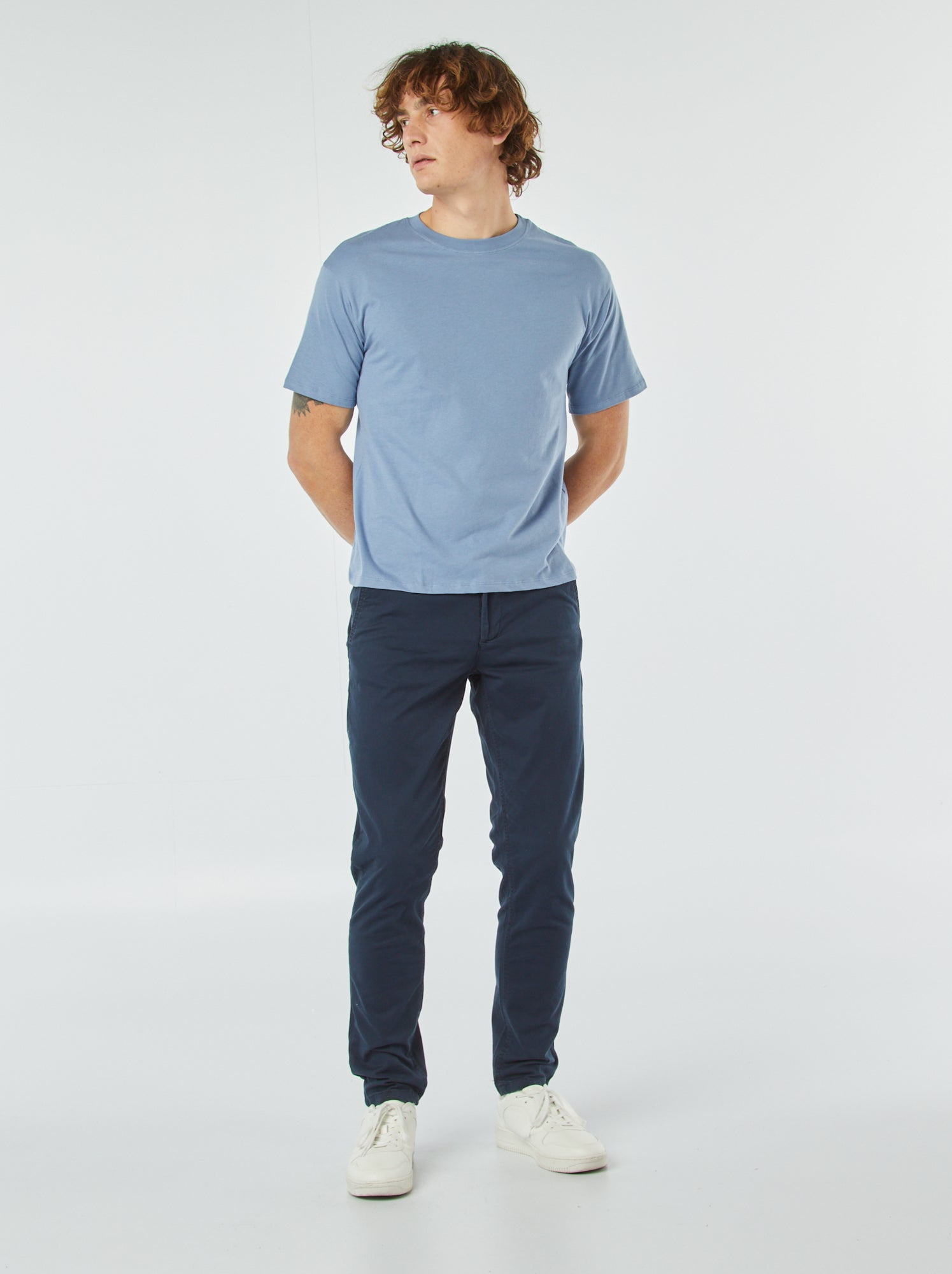 Pantalon chino slim - Bleu (VJ070_8)