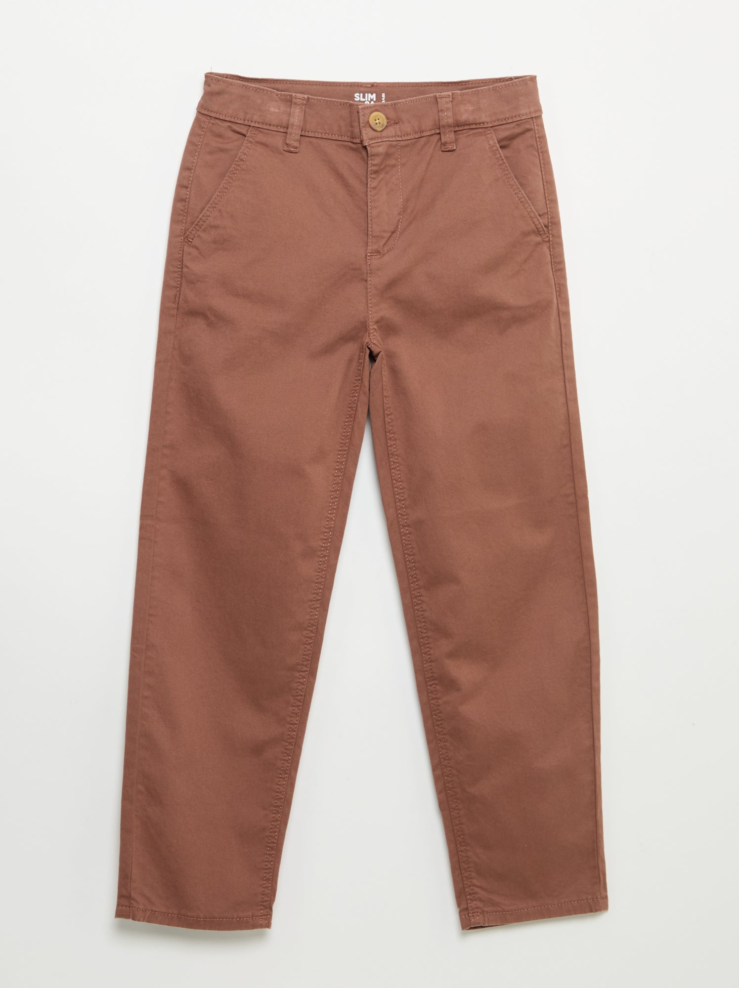 Pantalon chino slim - Marron