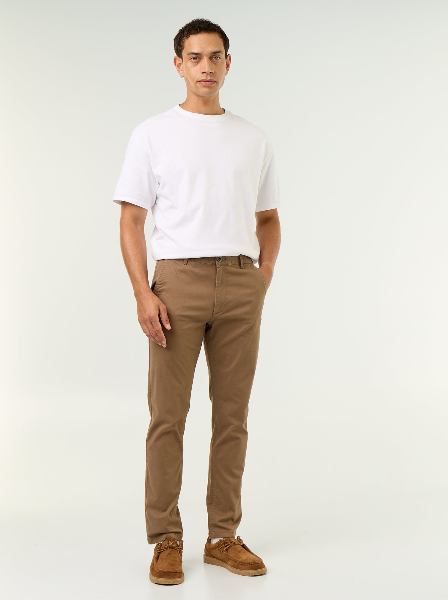 Pantalon chino slim - Marron (VJ070_169)