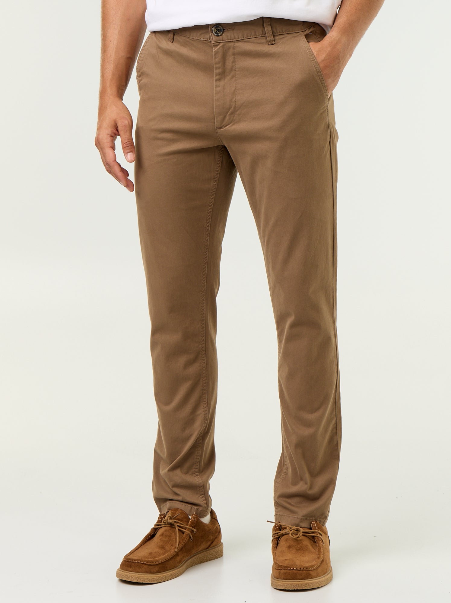 Pantalon chino slim - Marron (VJ070_169)