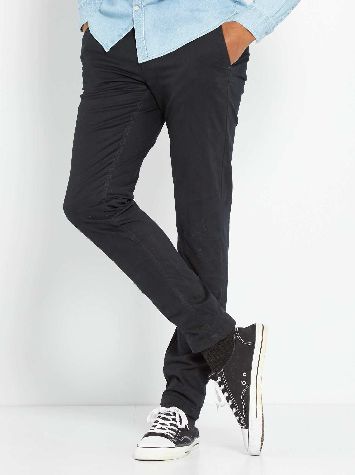 Pantalon chino slim - Noir