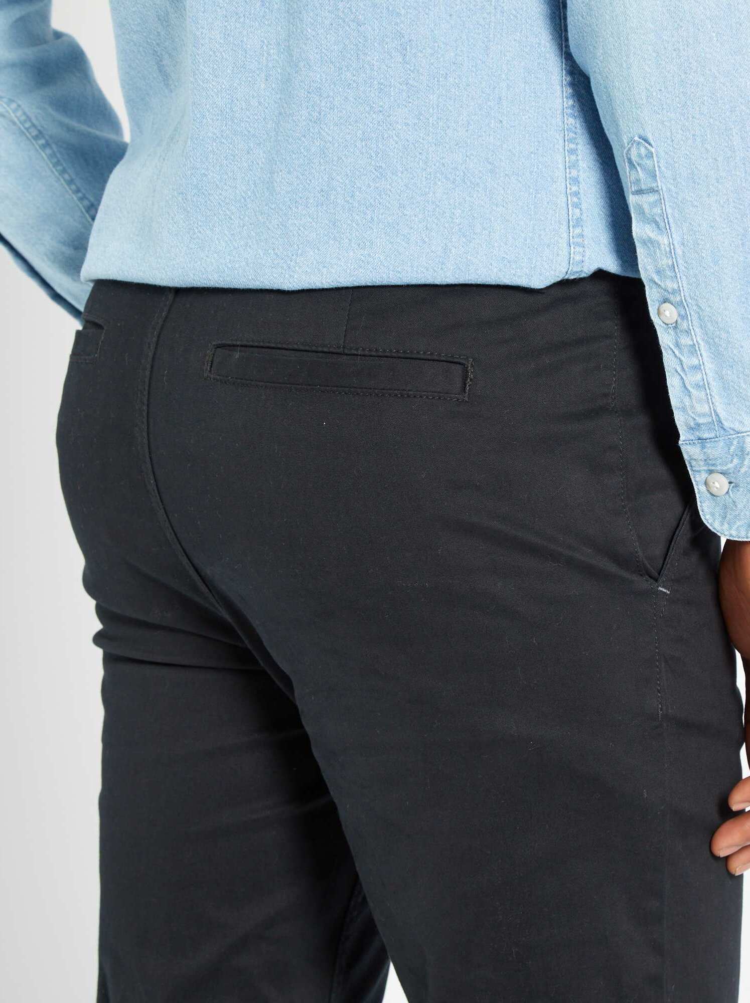 Pantalon chino slim - Noir