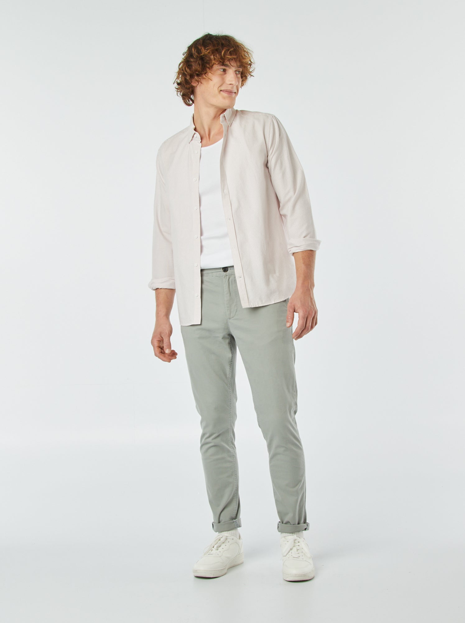 Pantalon chino slim - Vert clair