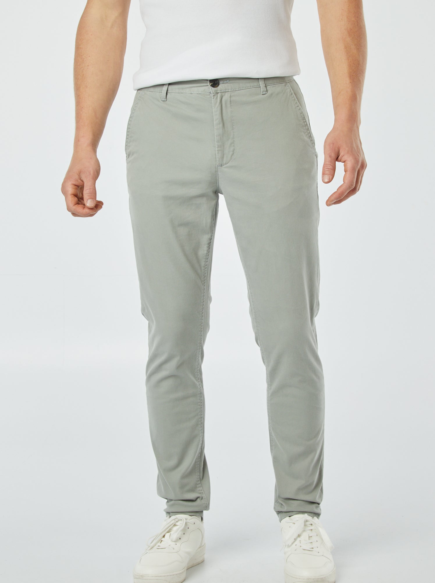 Pantalon chino slim - Vert clair