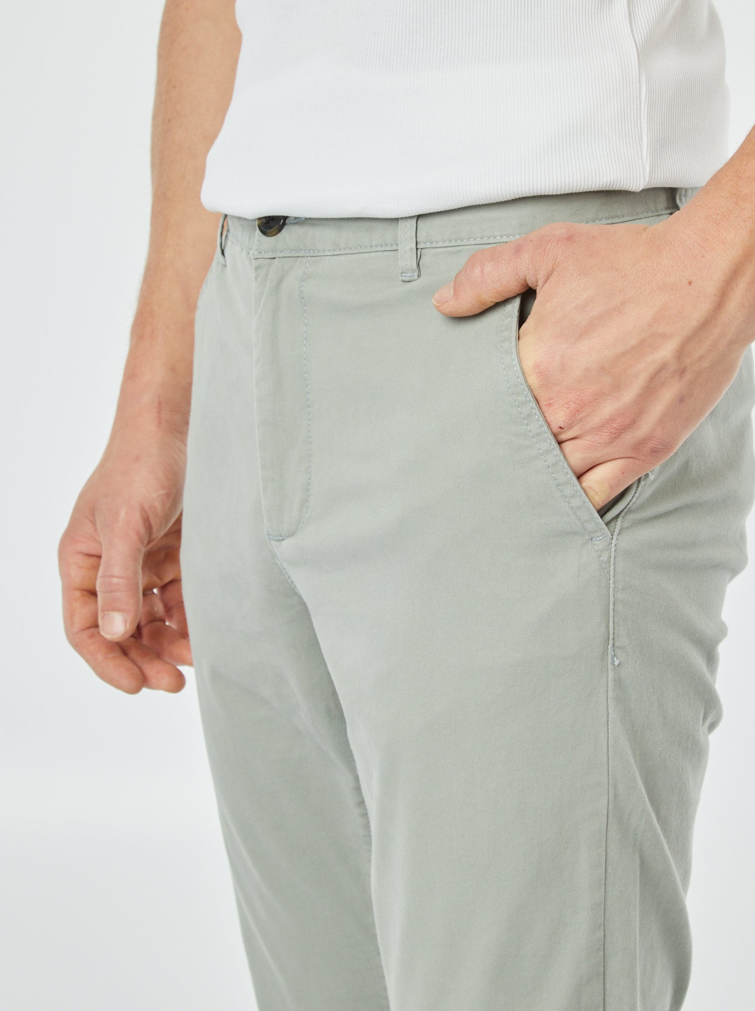 Pantalon chino slim - Vert clair