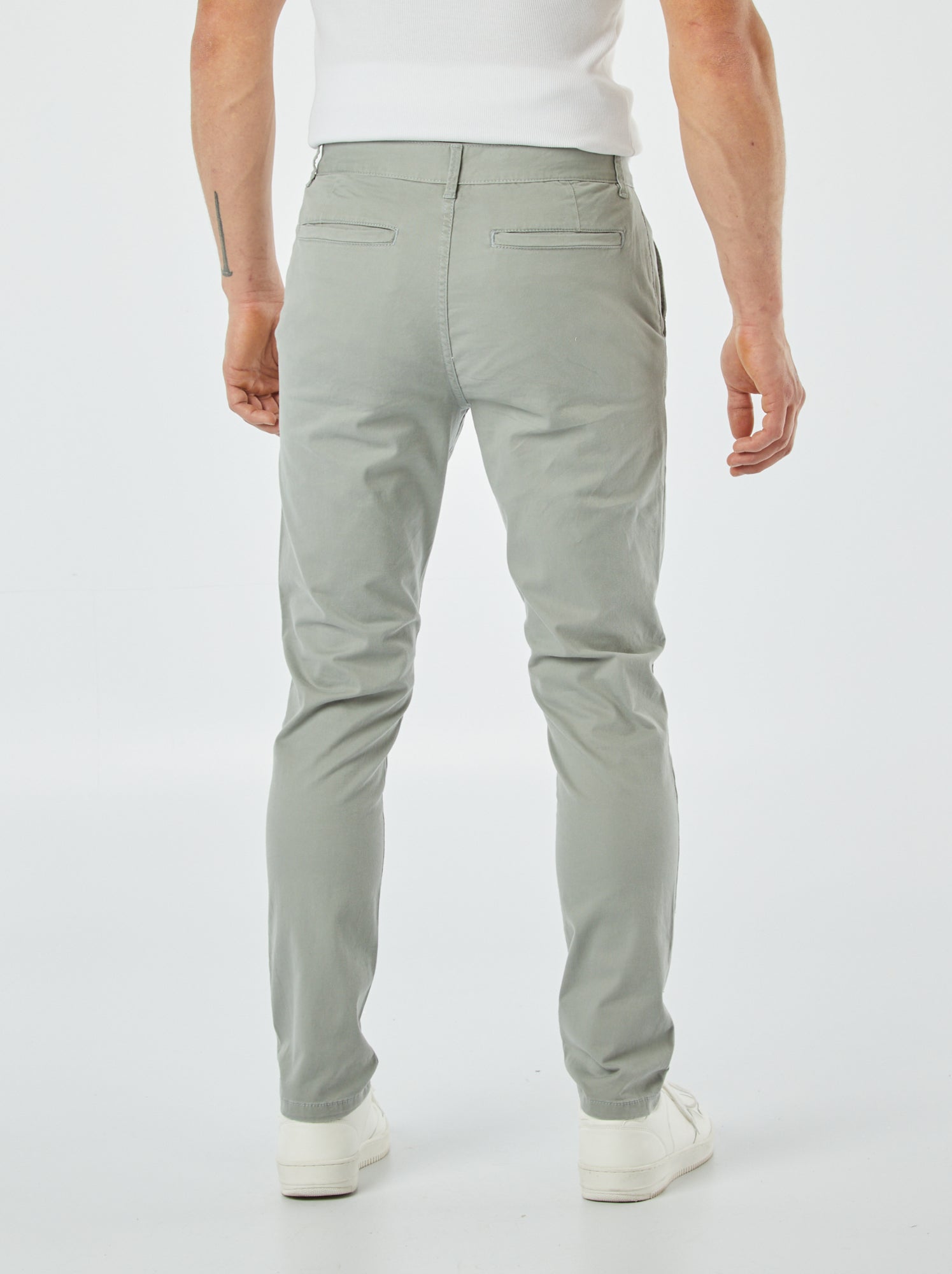 Pantalon chino slim - Vert clair