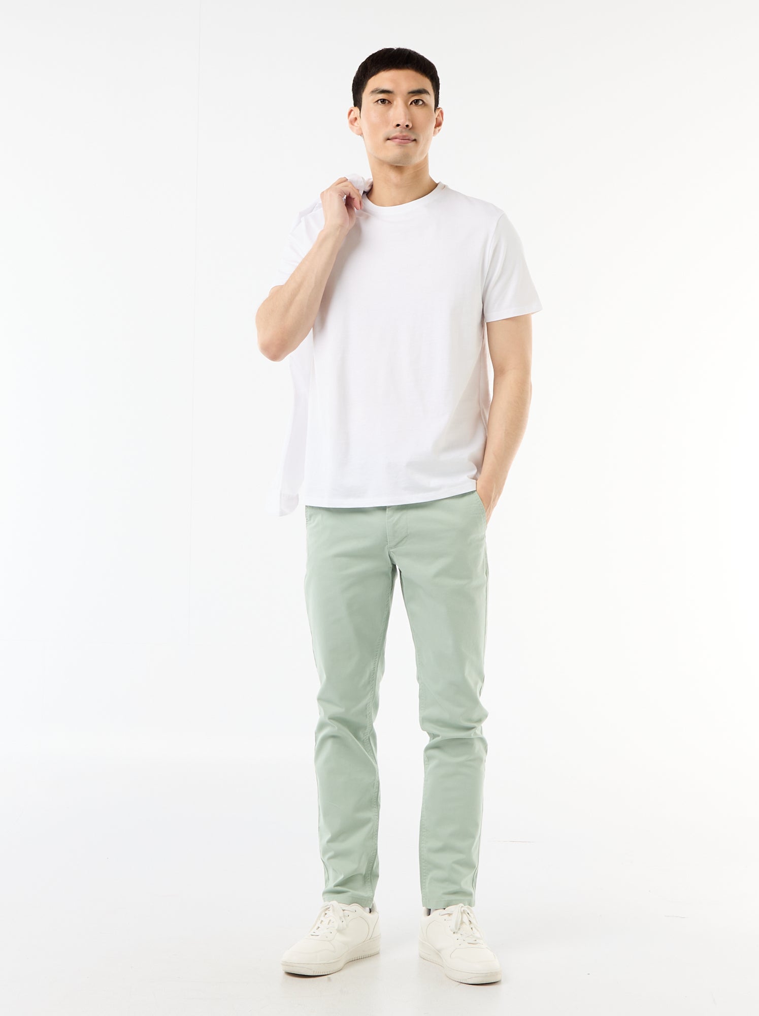 Pantalon chino slim - Vert (VJ070_142)