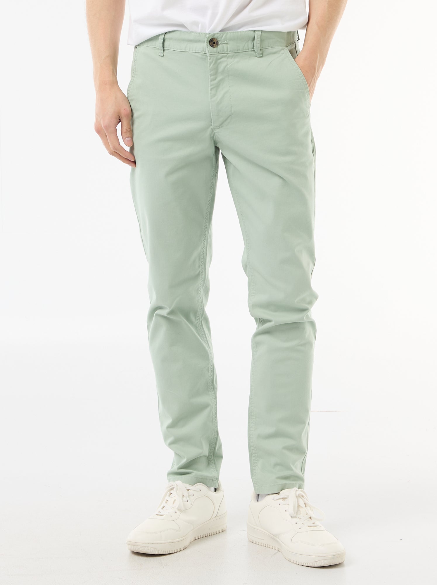 Pantalon chino slim - Vert (VJ070_142)
