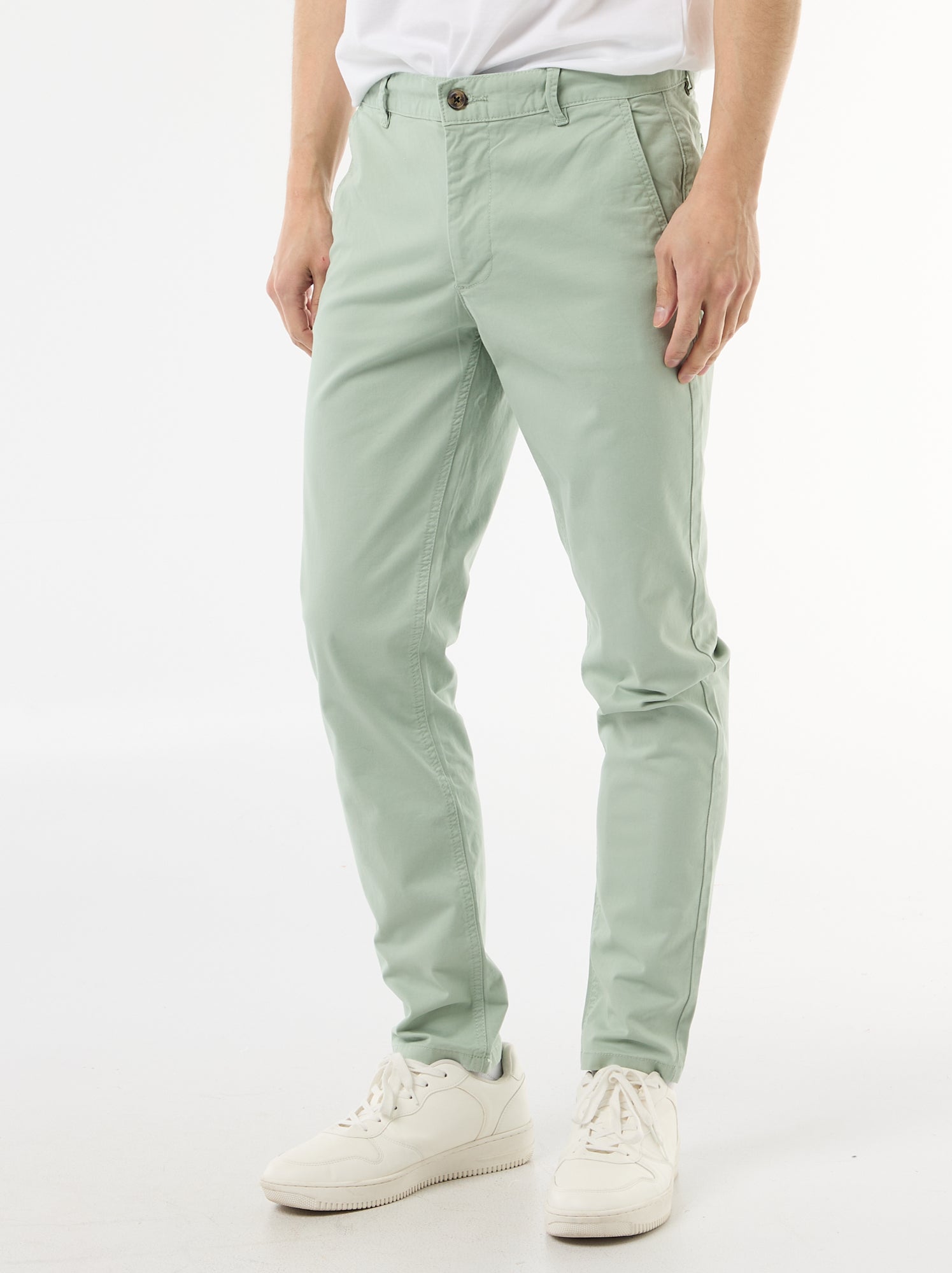 Pantalon chino slim - Vert (VJ070_142)