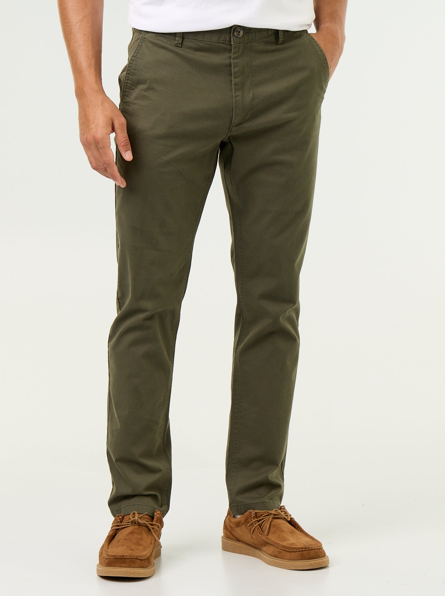 Pantalon chino slim - Vert (VJ070_168)