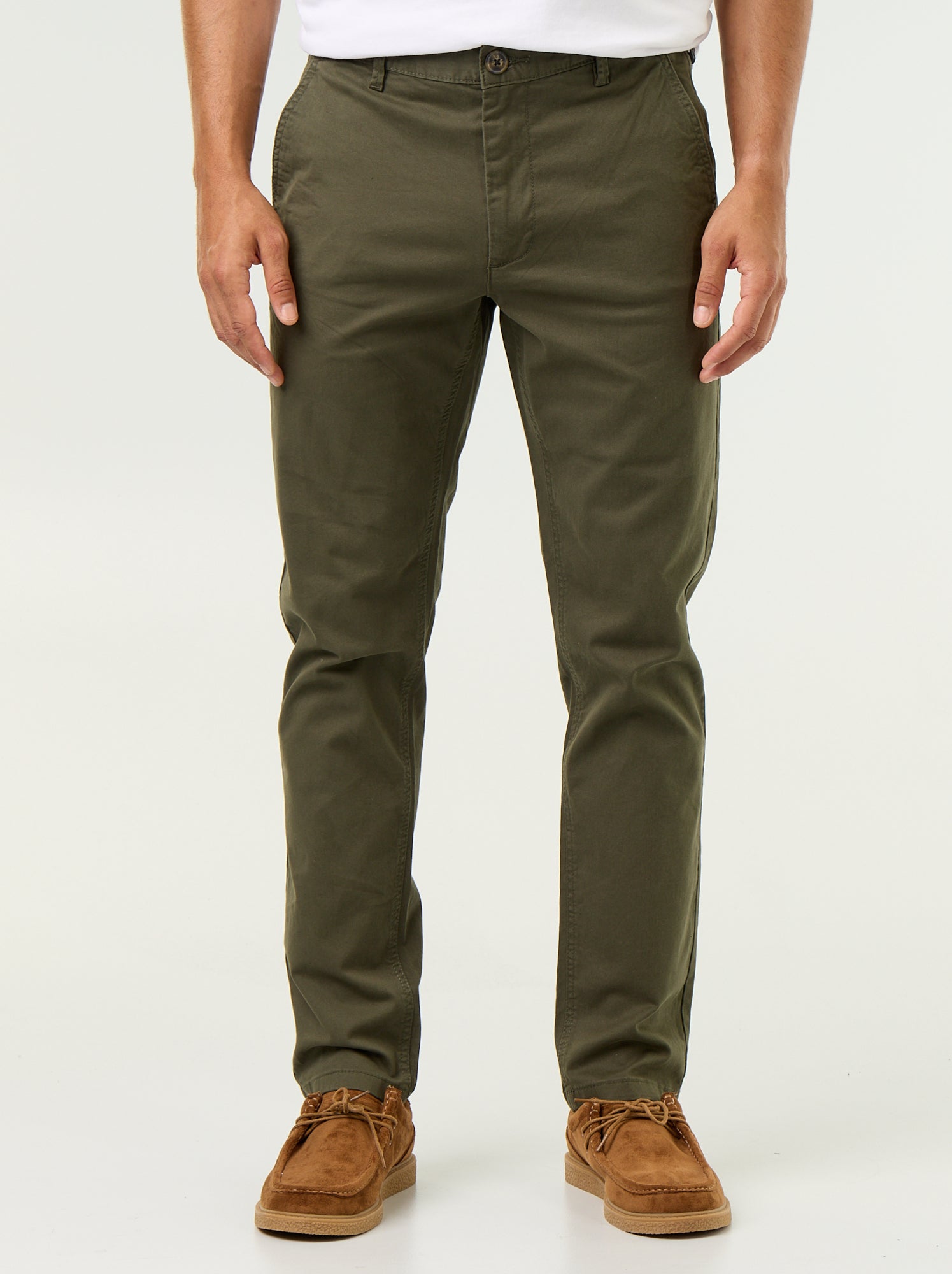 Pantalon chino slim - Vert (VJ070_168)