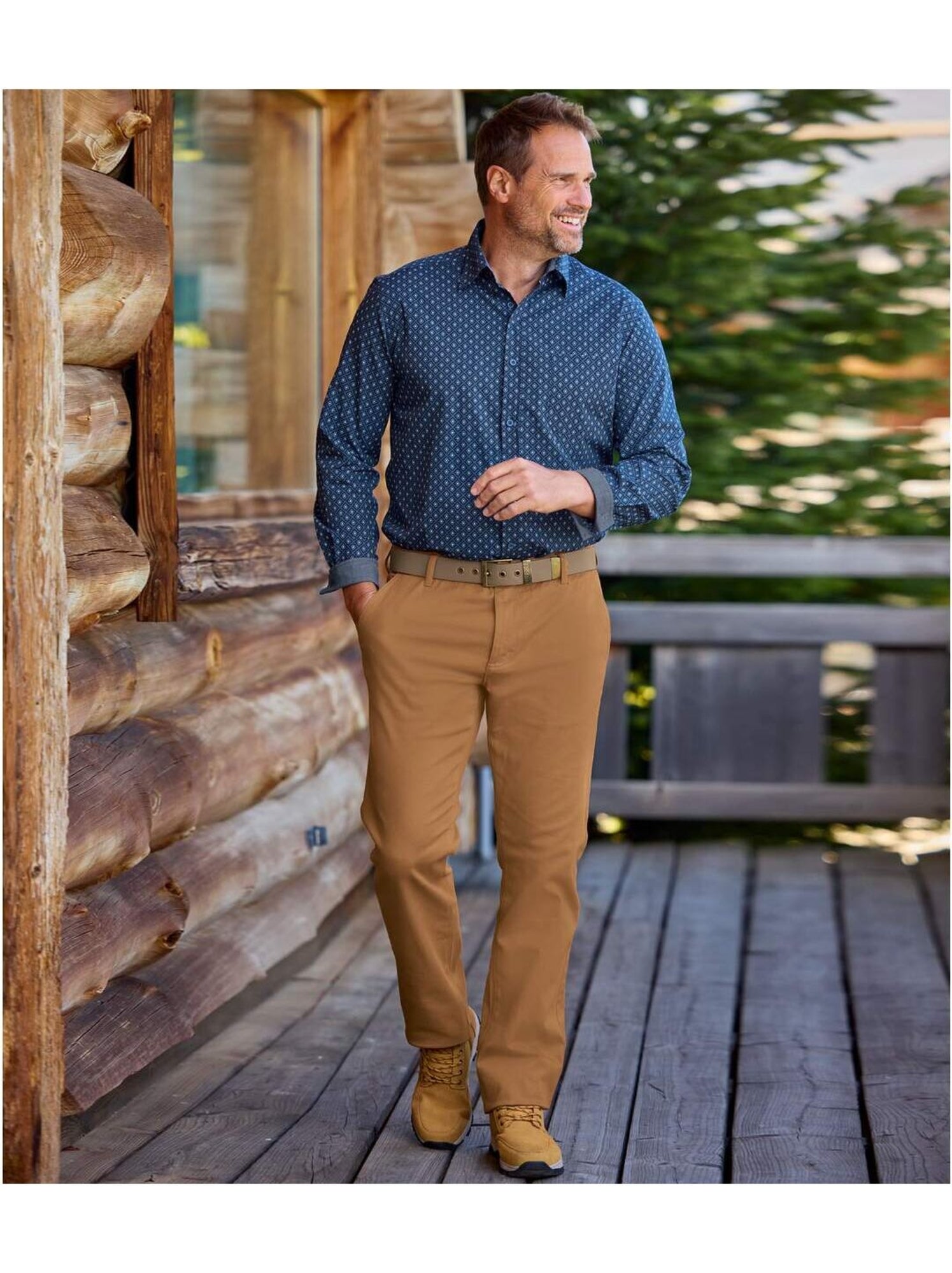 Pantalon chino stretch - atlas for men - Camel