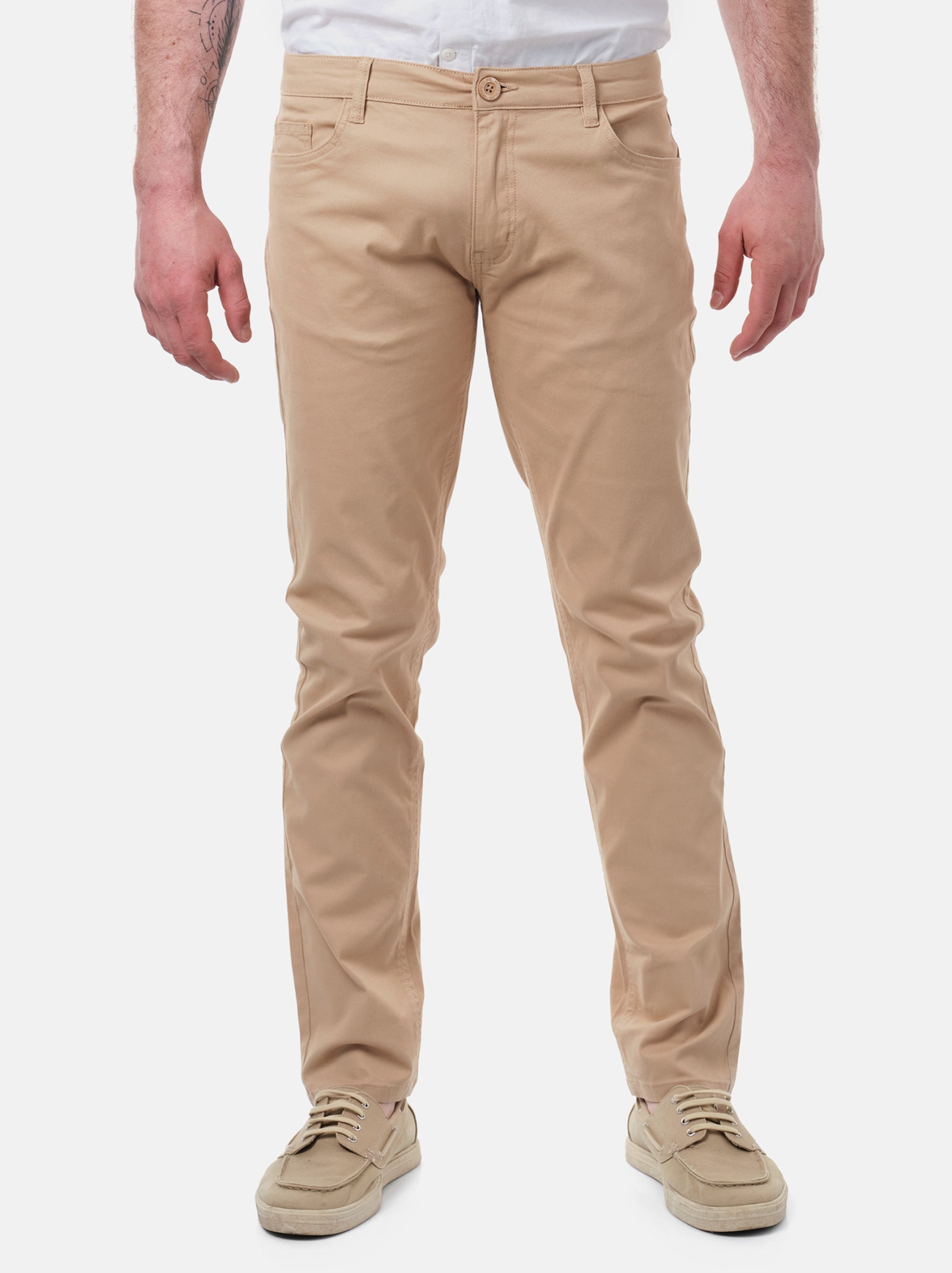 Pantalon chino uni - Beige