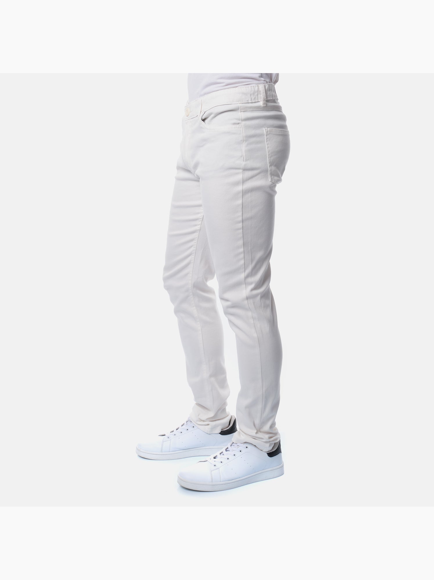 Pantalon chino uni - Blanc cassé