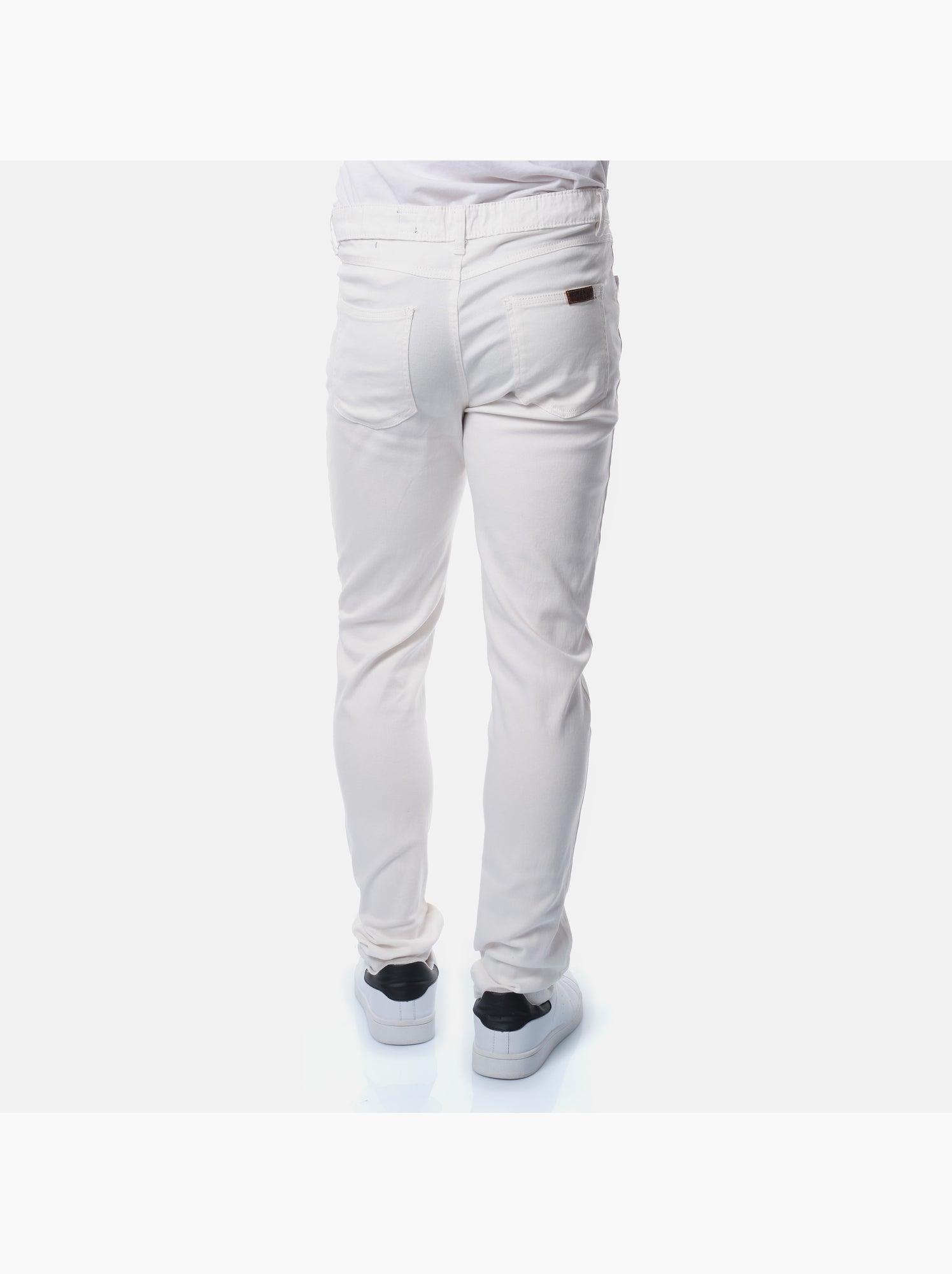 Pantalon chino uni - Blanc cassé