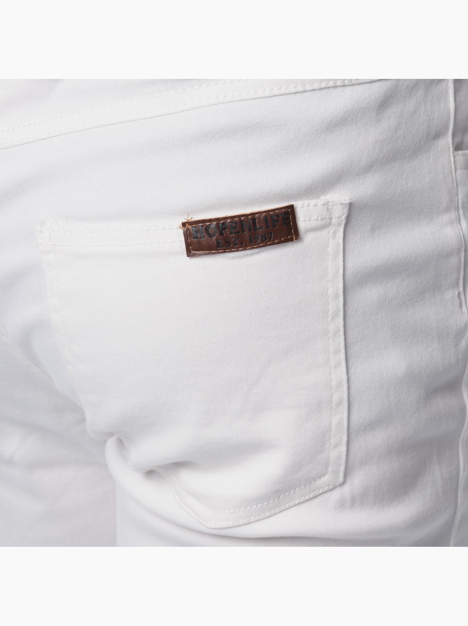 Pantalon chino uni - Blanc cassé