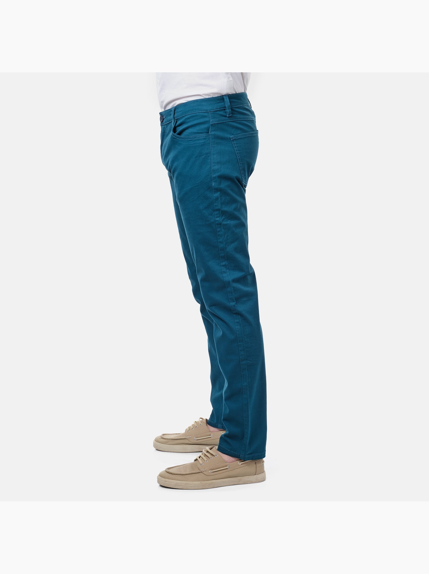 Pantalon chino uni - Bleu