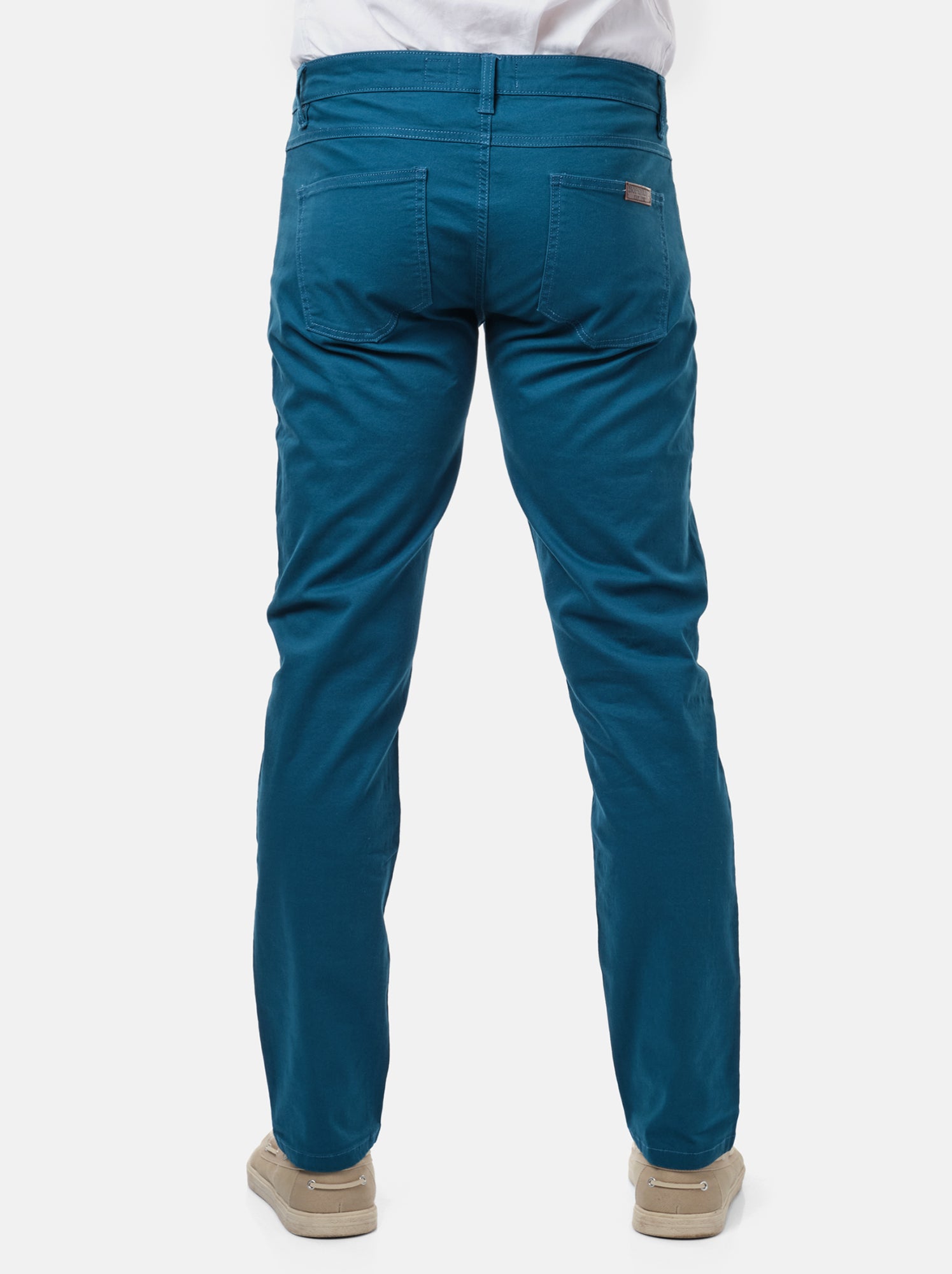 Pantalon chino uni - Bleu
