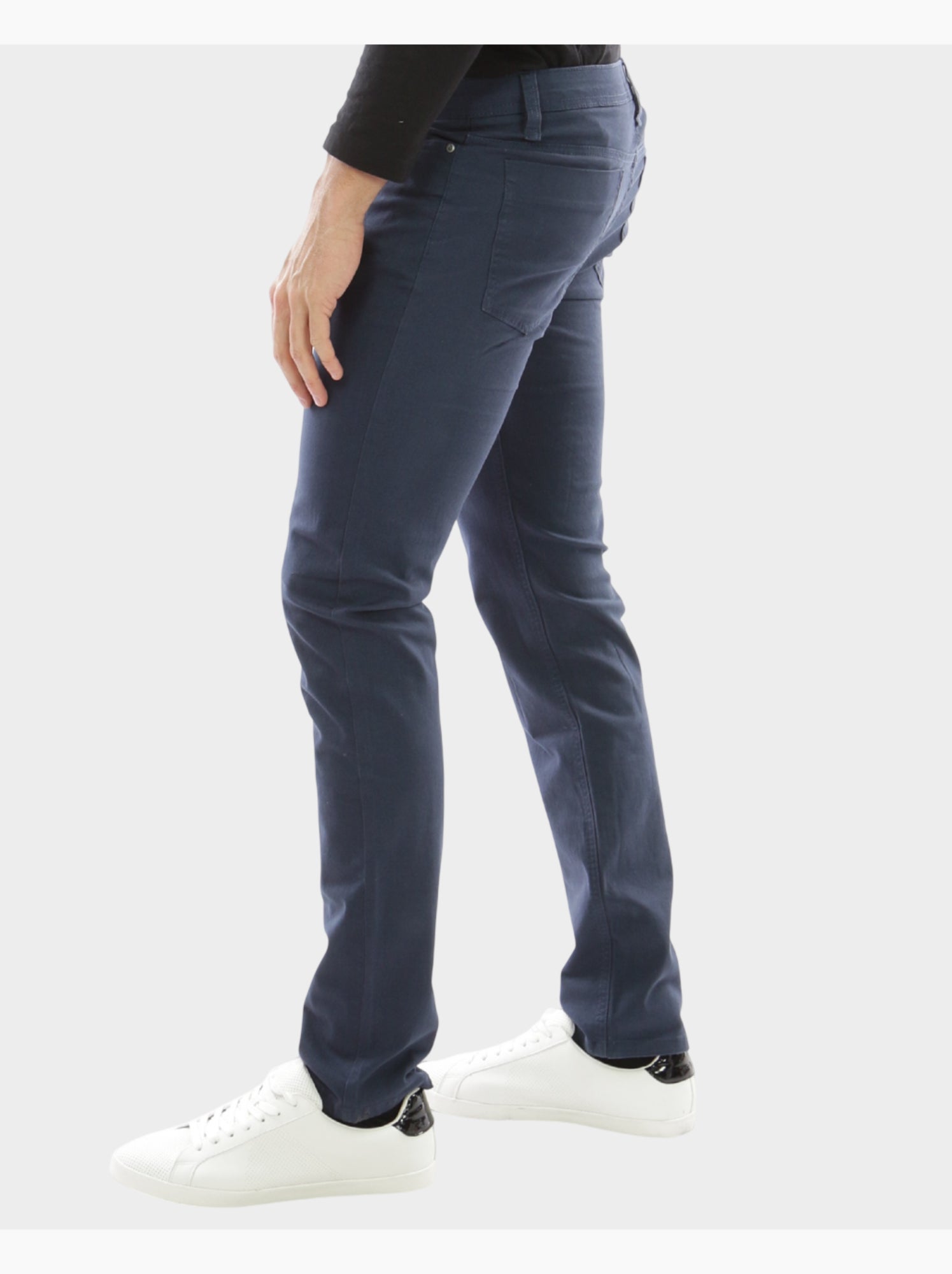 Pantalon chino uni - Bleu marine