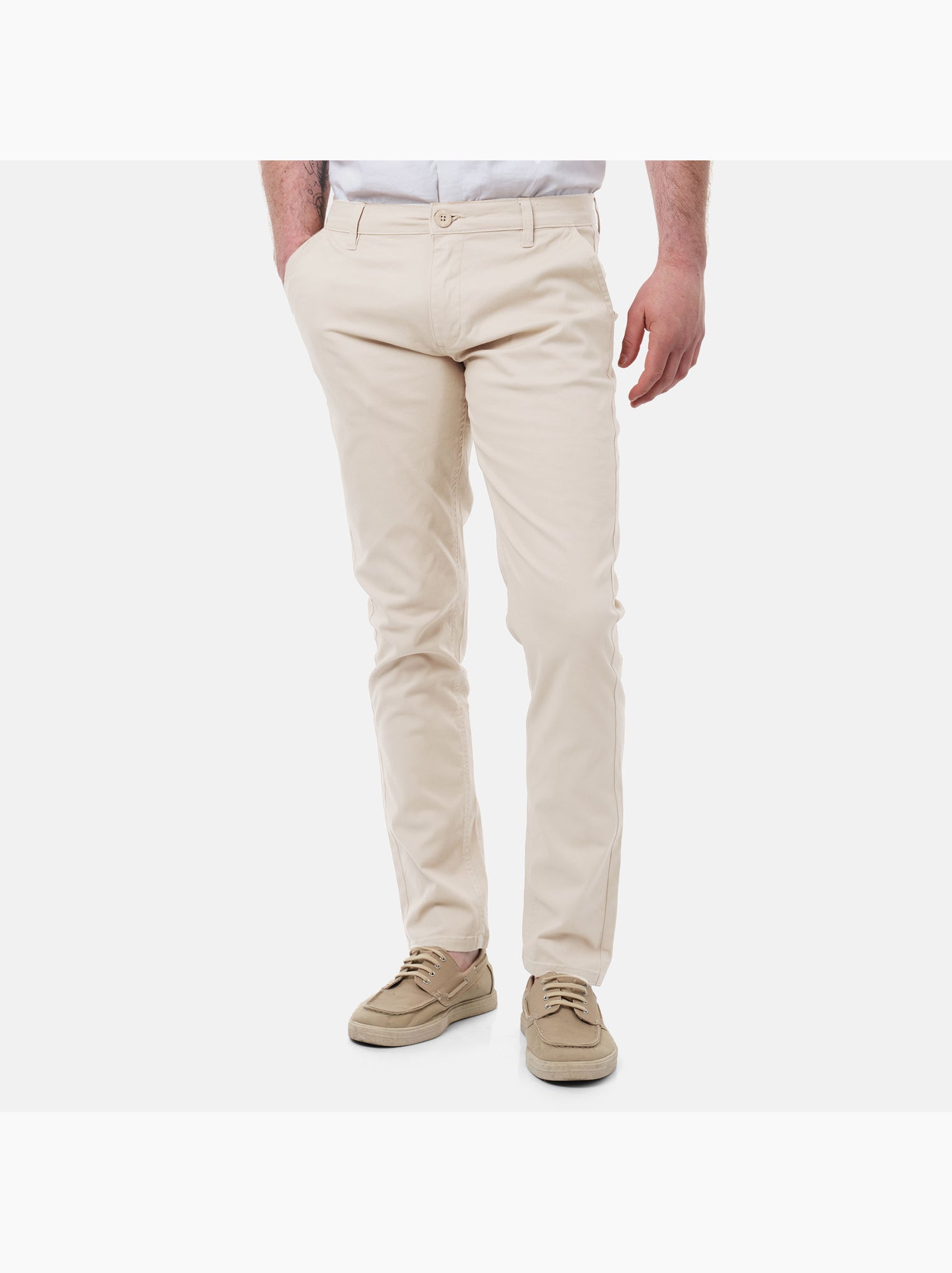 Pantalon chino uni - Ecru