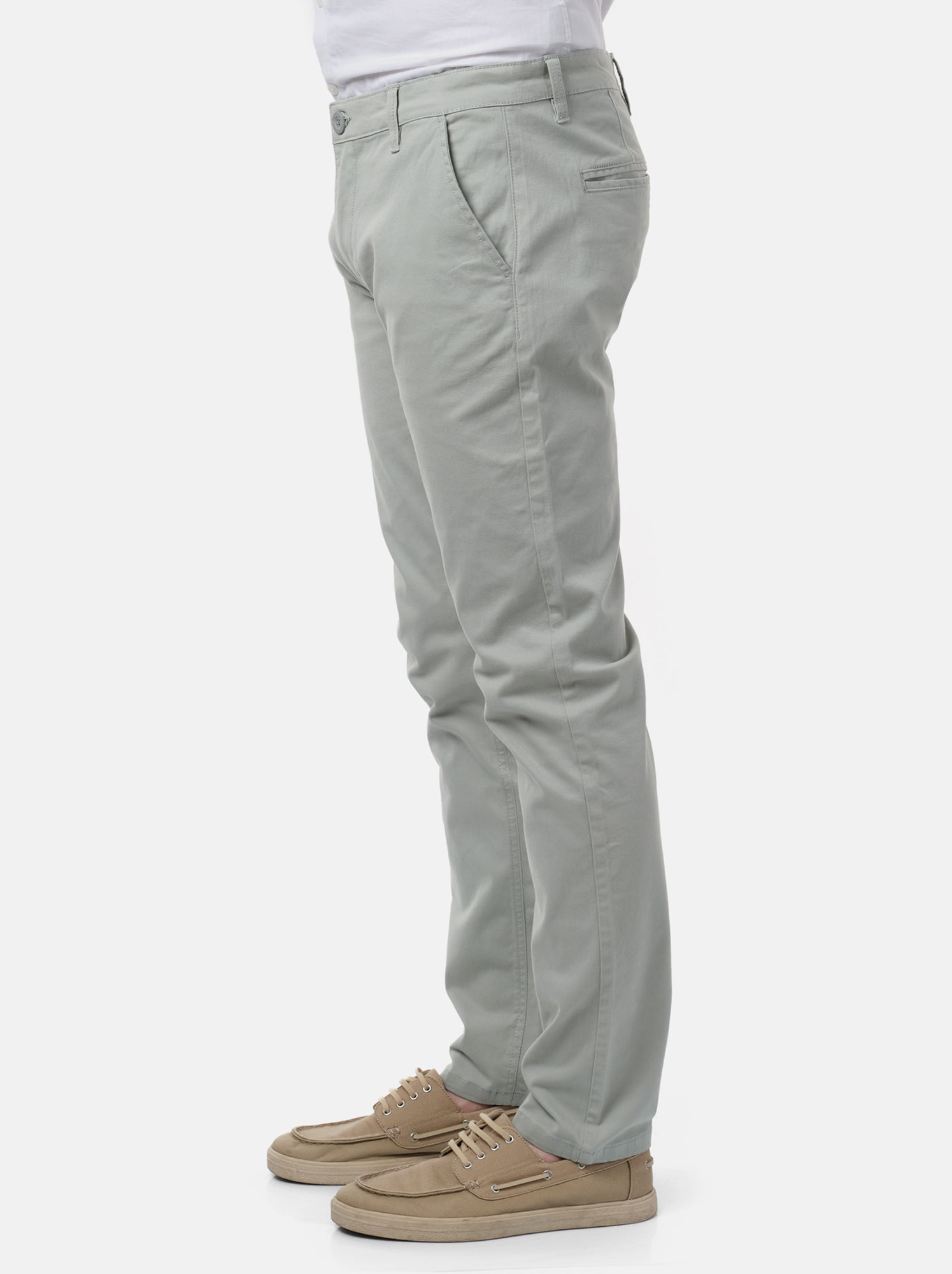 Pantalon chino uni - Gris