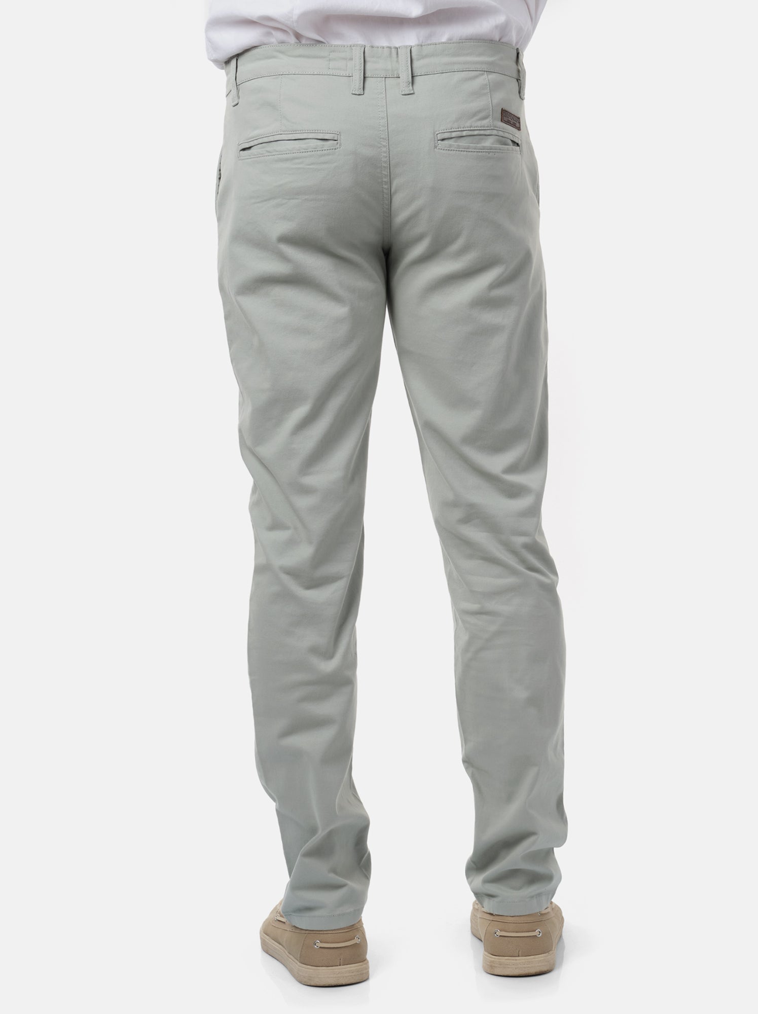Pantalon chino uni - Gris