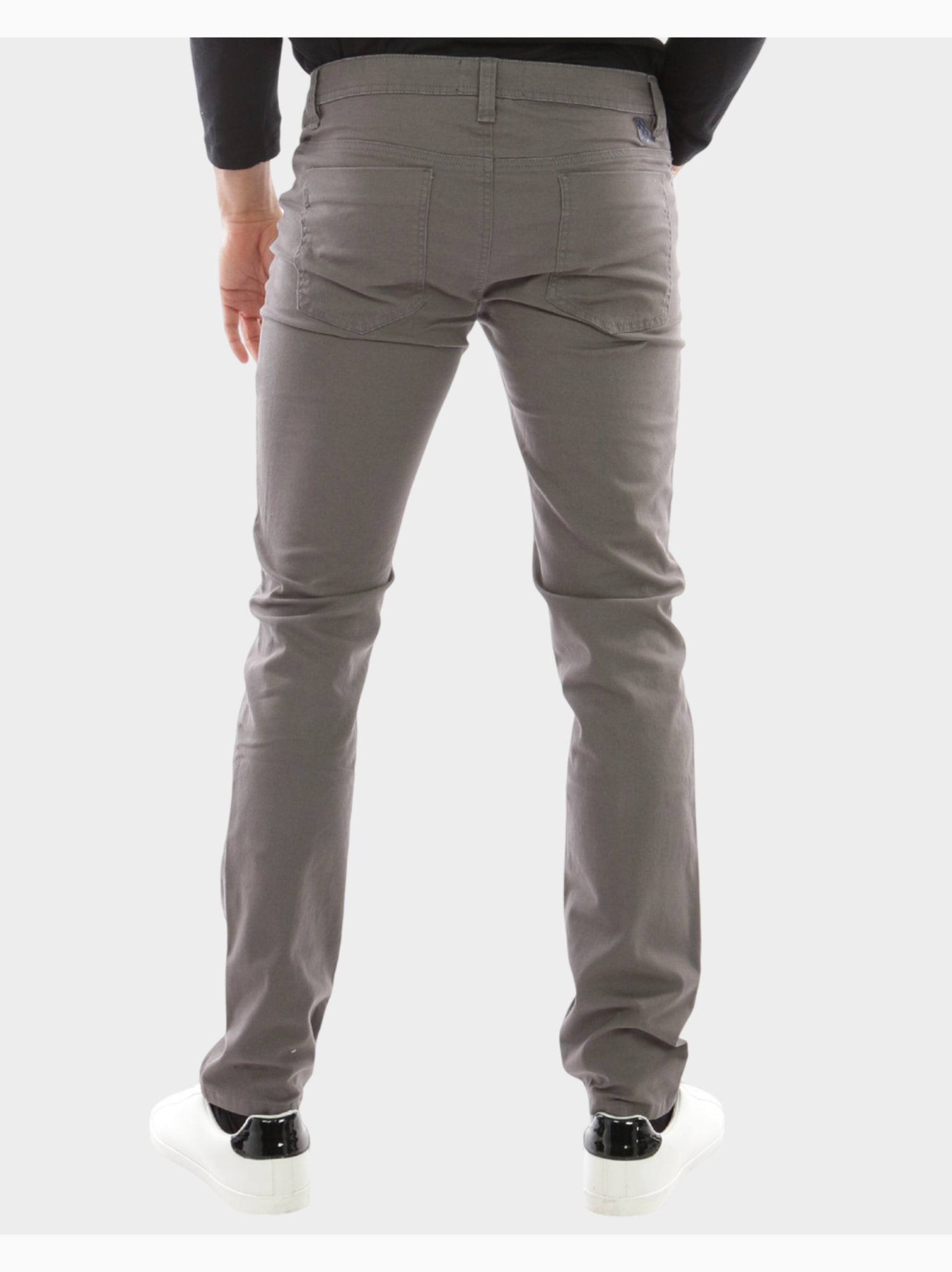 Pantalon chino uni - Gris