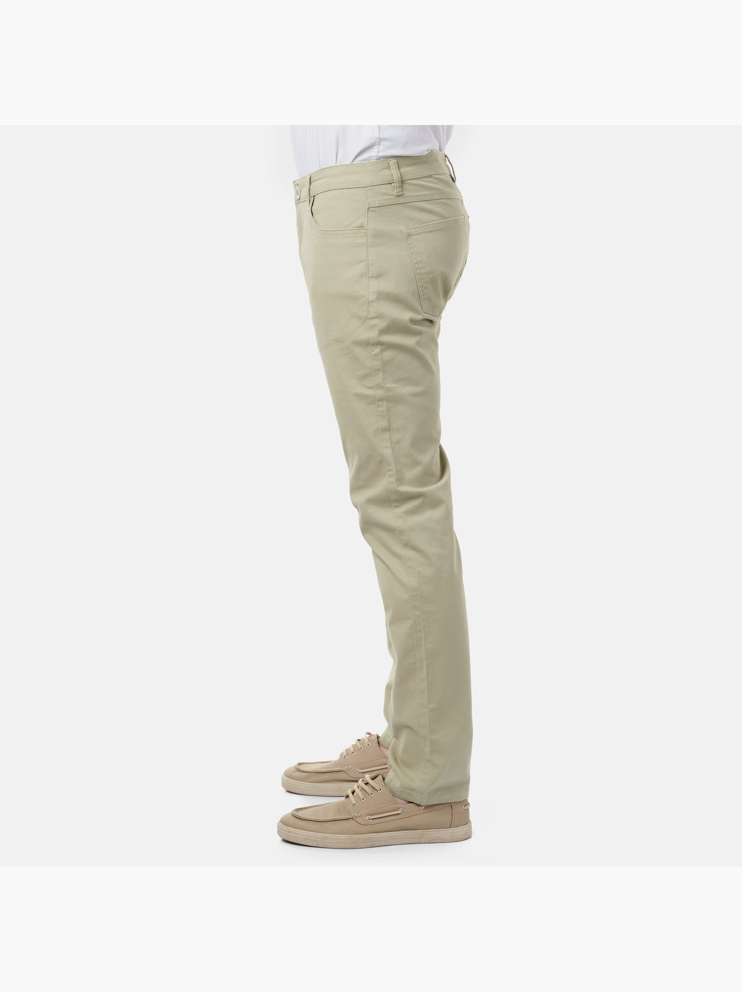Pantalon chino uni - Kaki