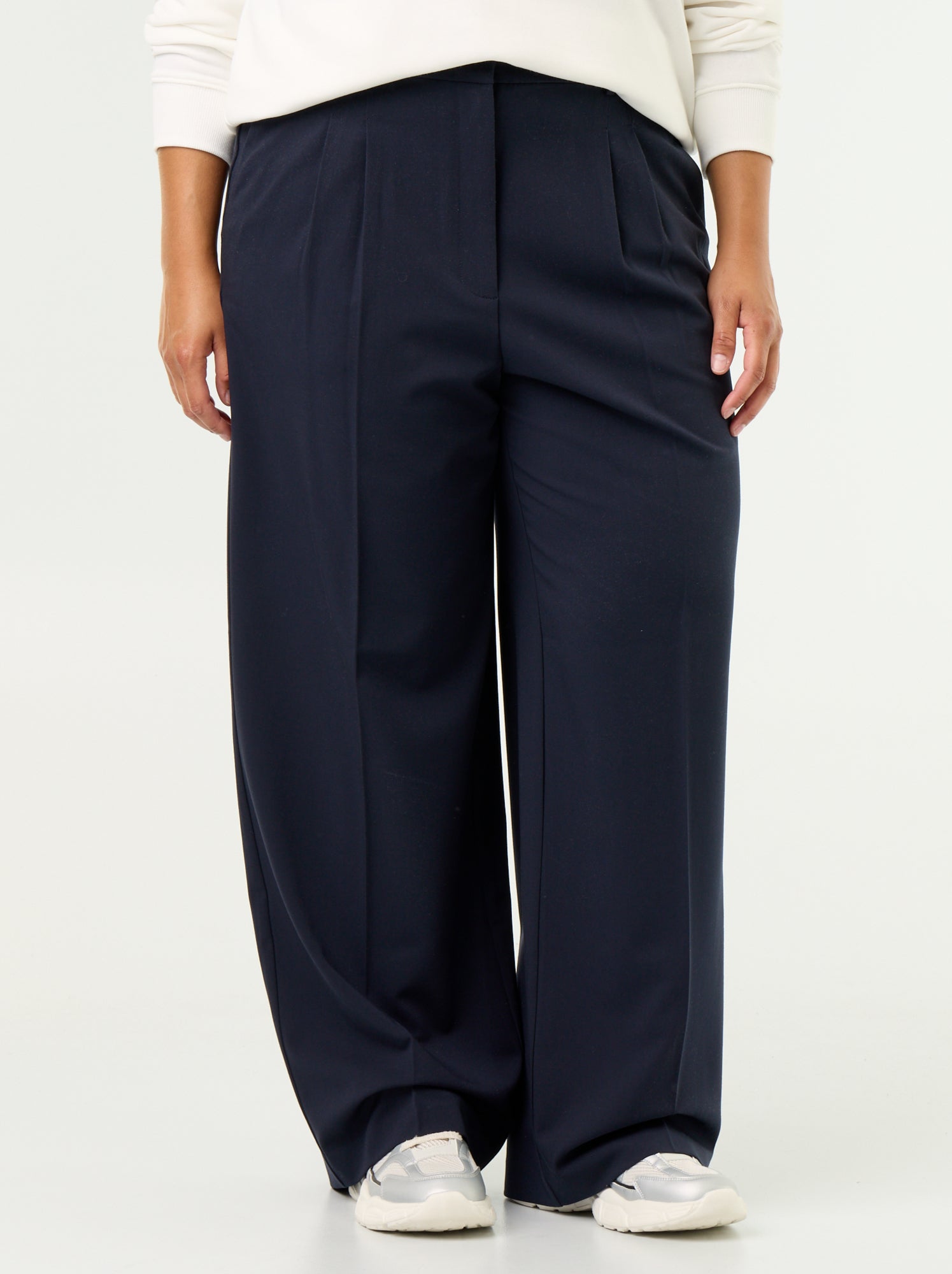 Pantalon cigarette large - Bleu