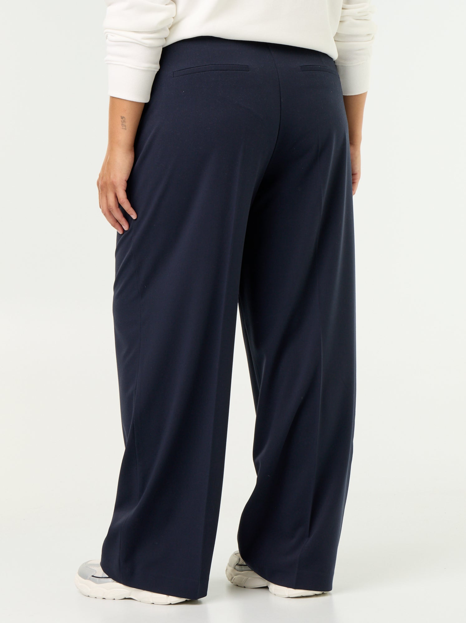Pantalon cigarette large - Bleu