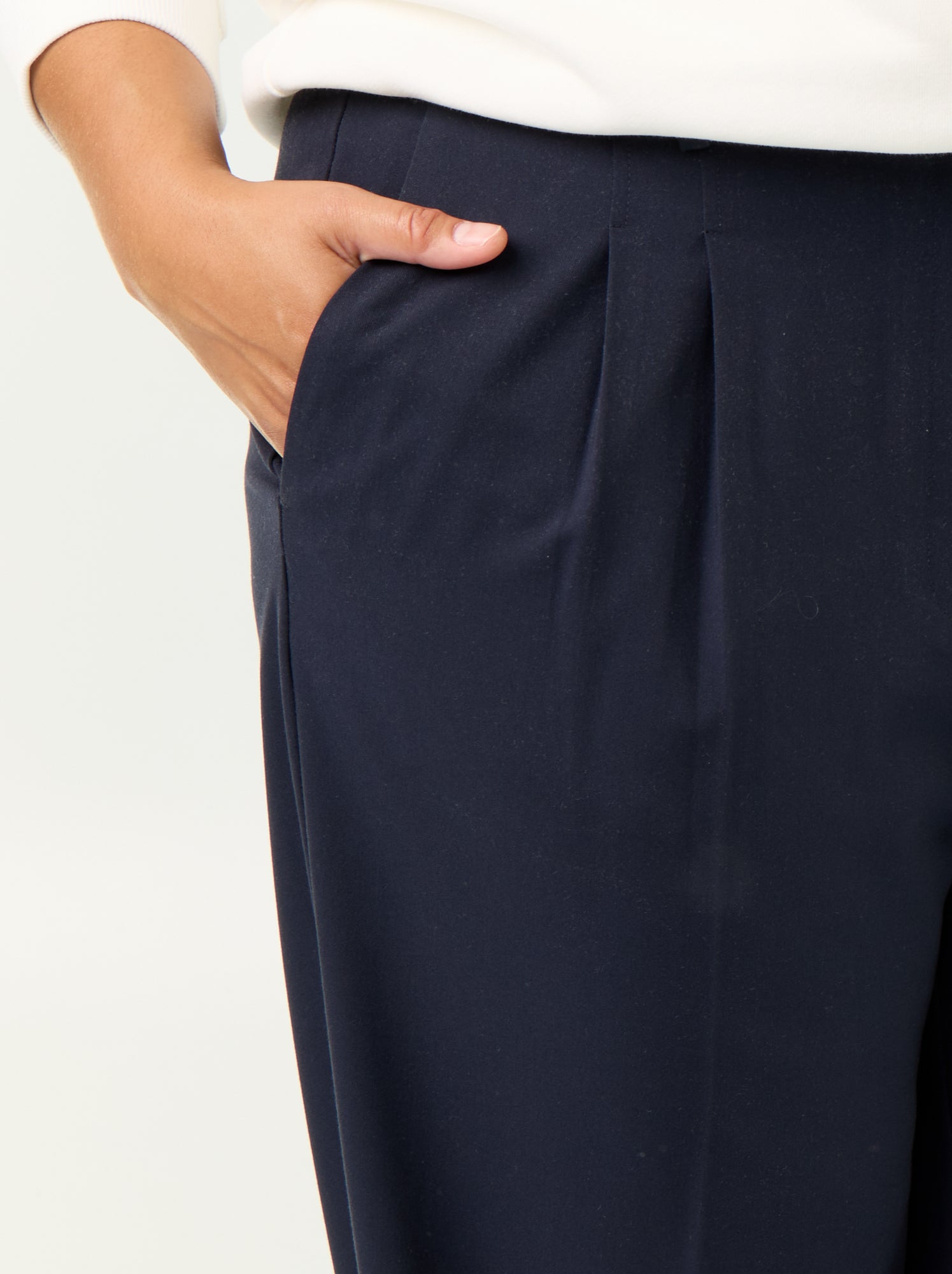 Pantalon cigarette large - Bleu
