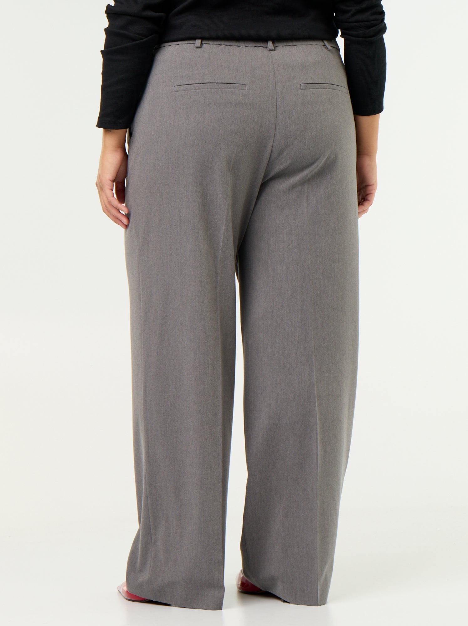 Pantalon cigarette large - Gris