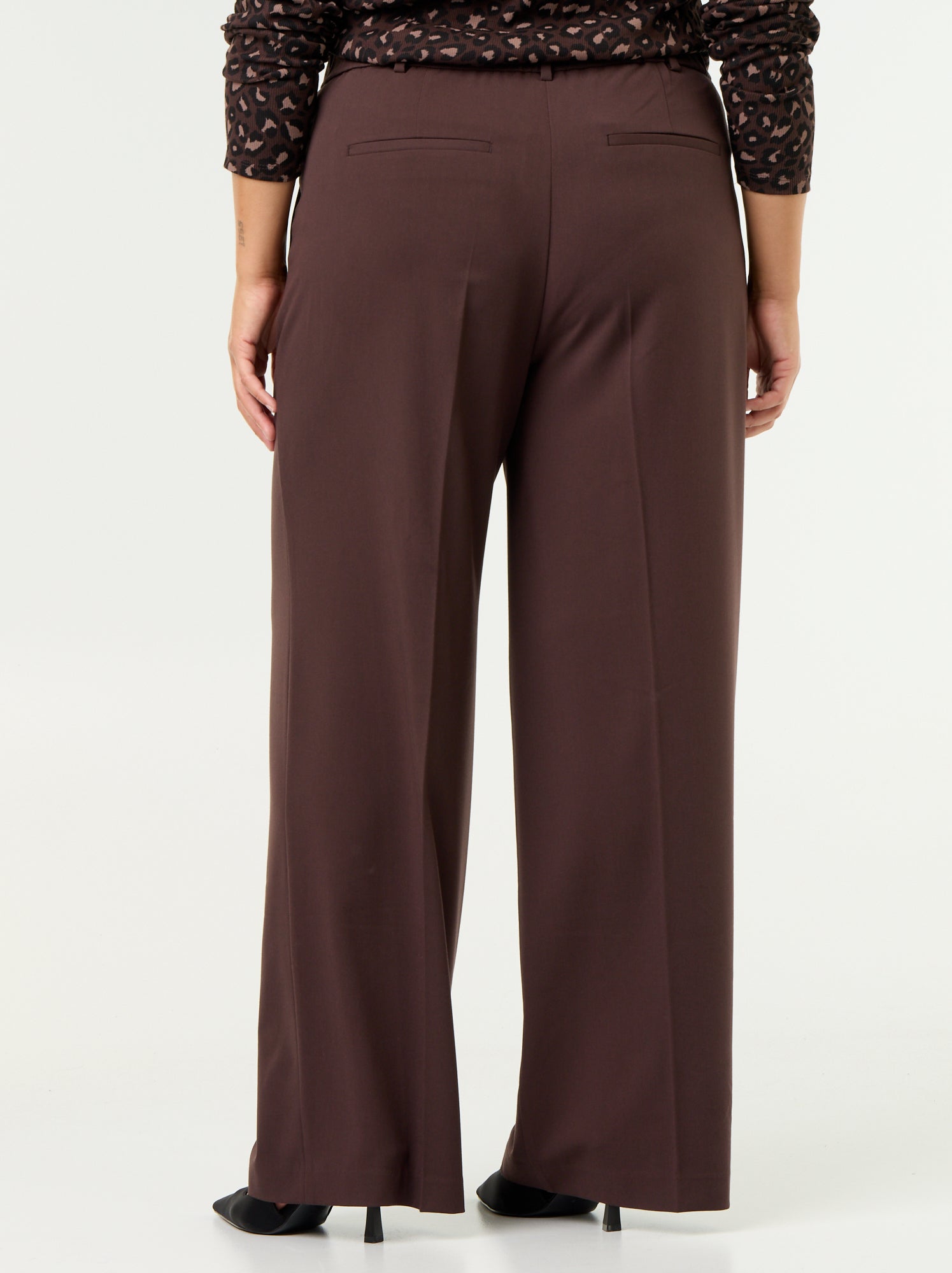 Pantalon cigarette large - Marron