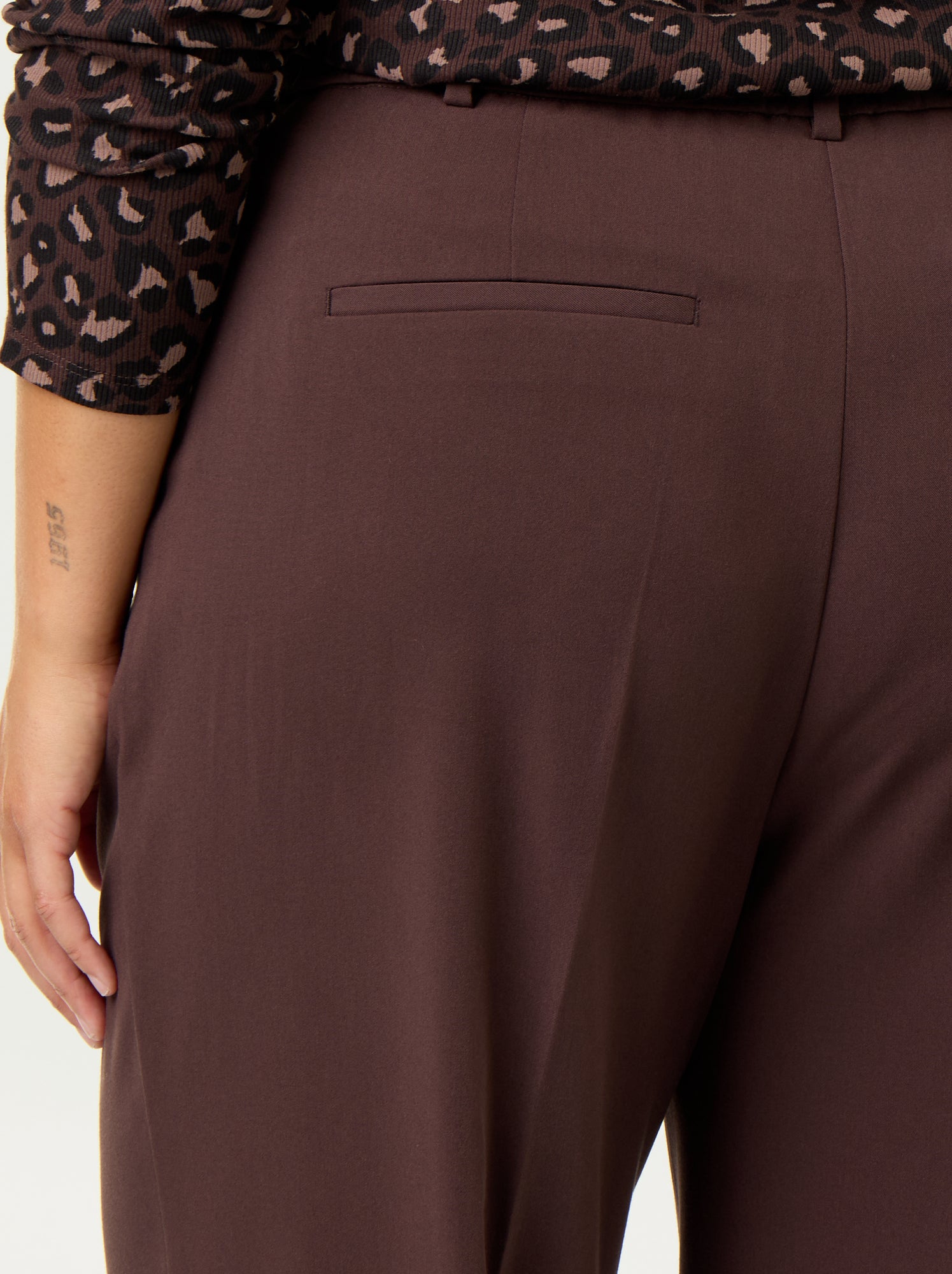 Pantalon cigarette large - Marron