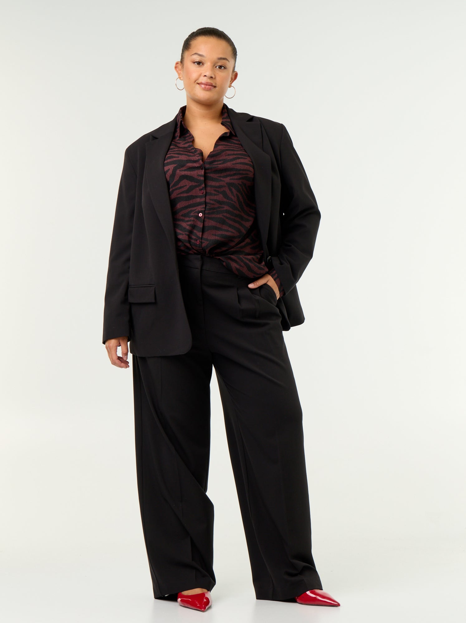 Pantalon cigarette large - Noir