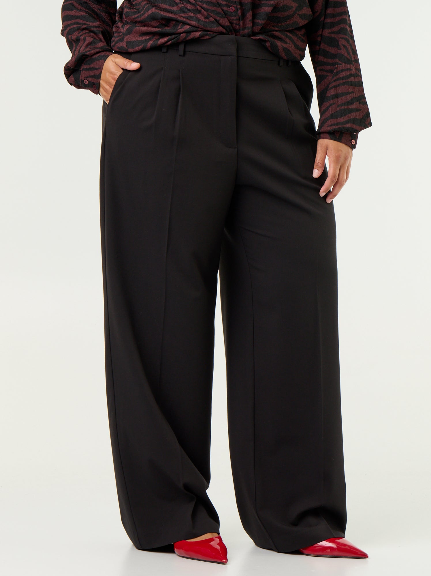 Pantalon cigarette large - Noir